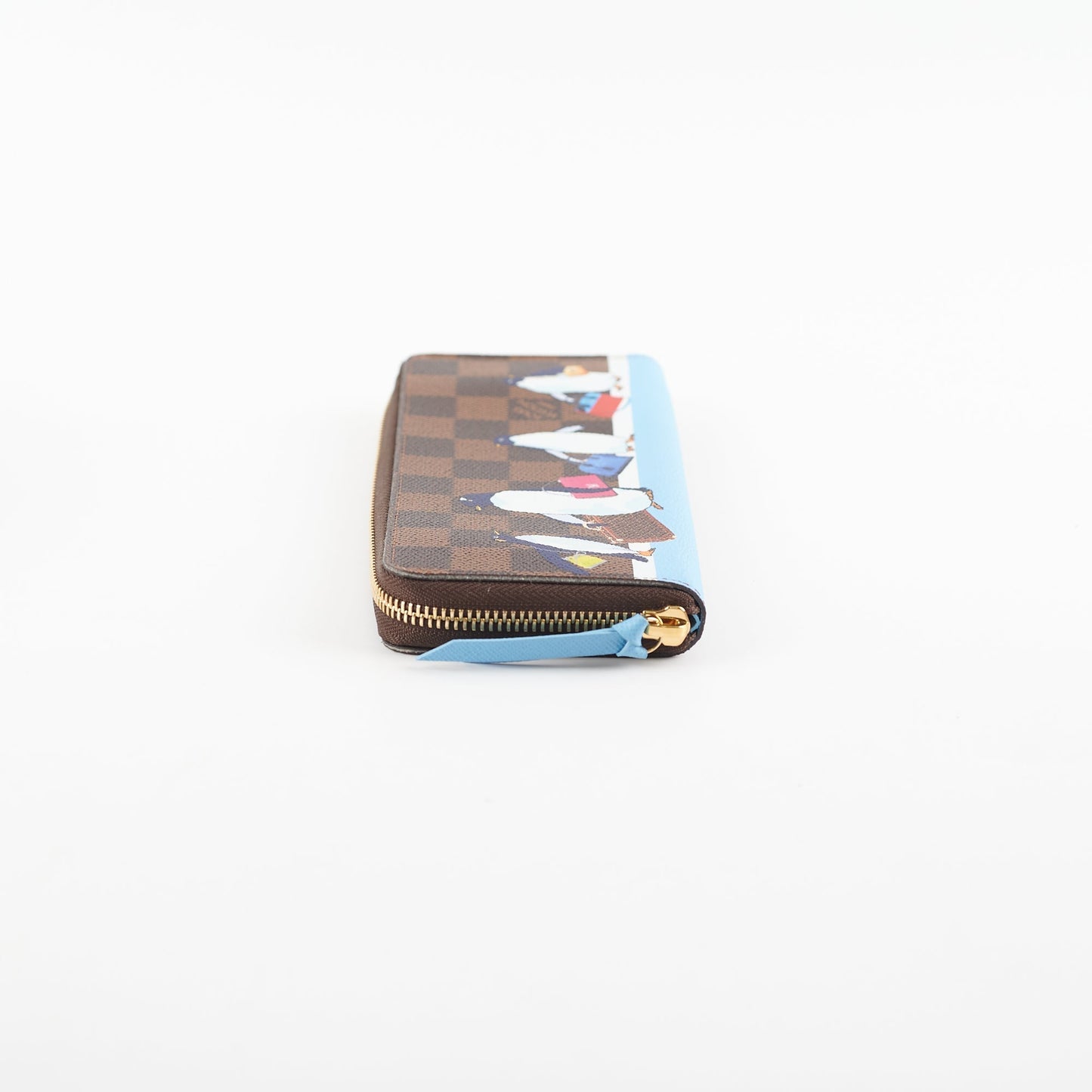 Louis Vuitton 2017 Christmas Penguin Damier Ebene Long Wallet HOLD