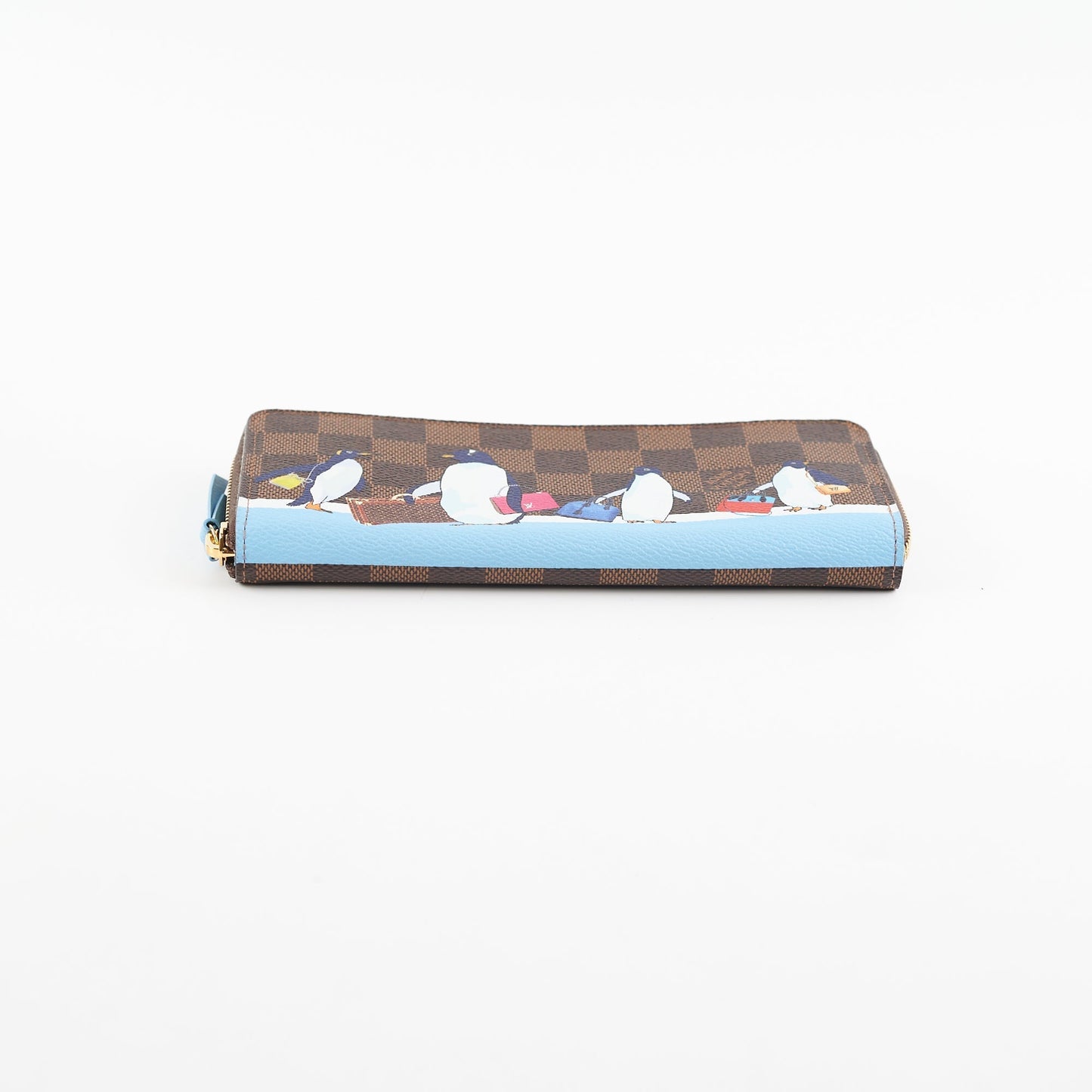 Louis Vuitton 2017 Christmas Penguin Damier Ebene Long Wallet HOLD