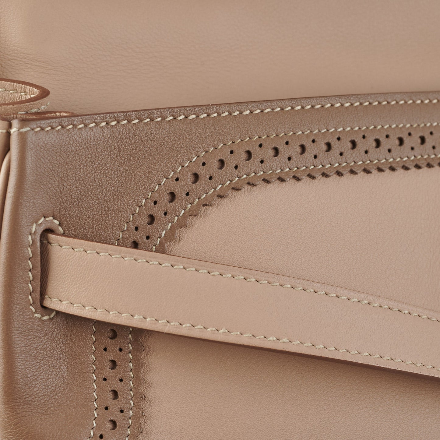 Hermes Kelly 35 Ghillies Swift Argile/Etoupe Stamp [P] (2012)