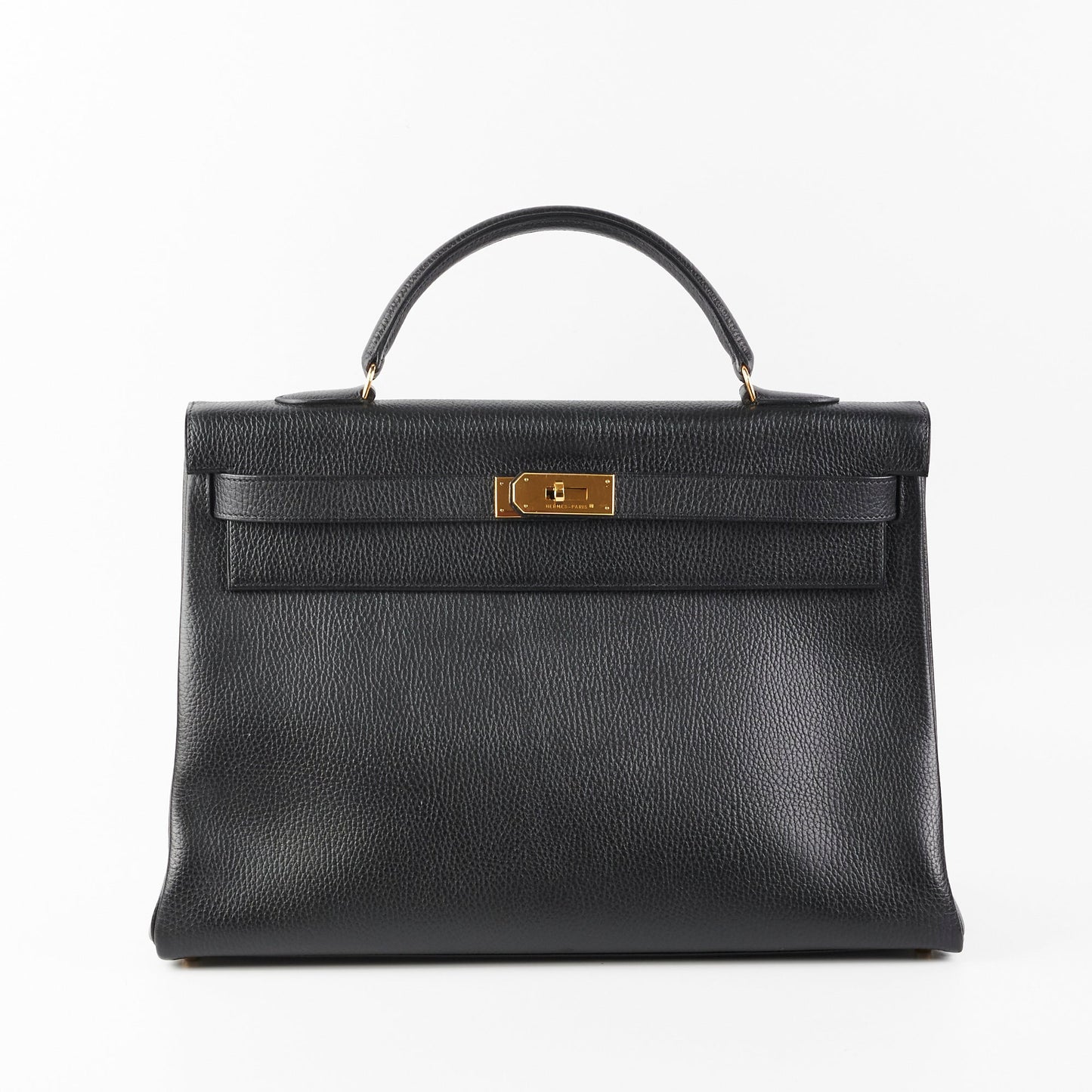 Hermes Kelly 40 Black Ardennes D Stamp (2000)