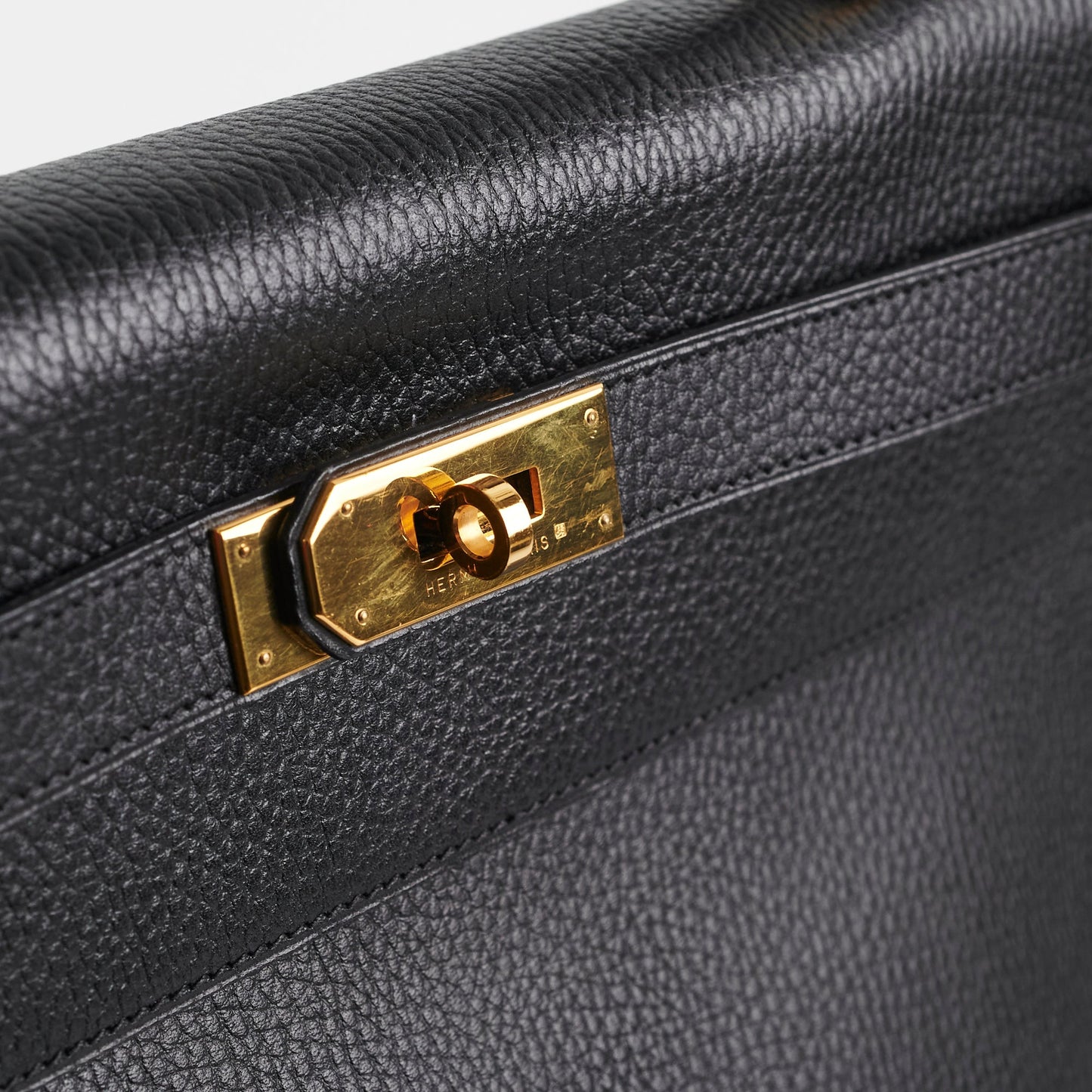 Hermes Kelly 40 Black Ardennes D Stamp (2000)