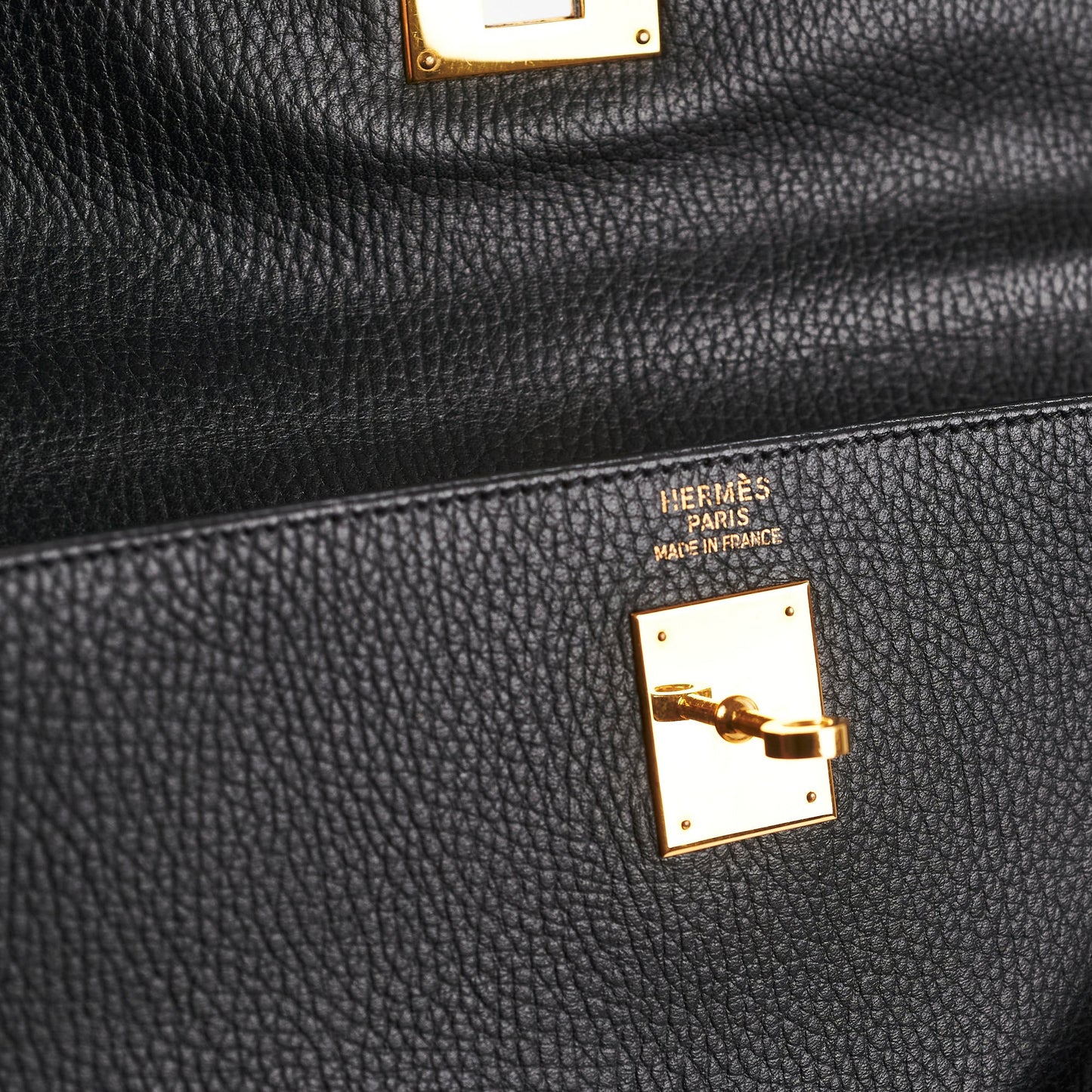 Hermes Kelly 40 Black Ardennes D Stamp (2000)
