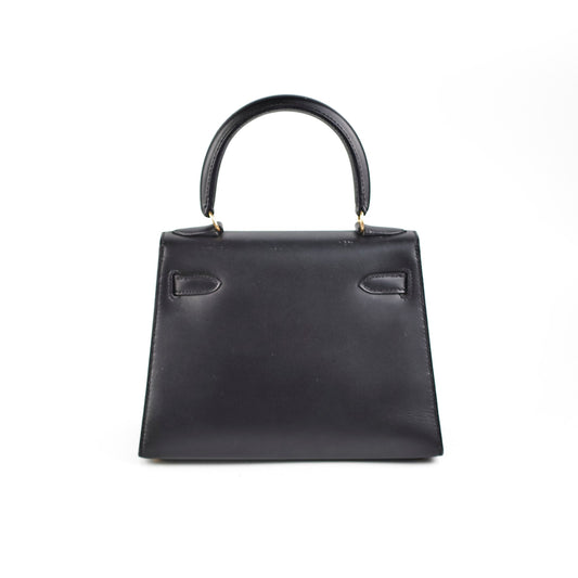 Hermes Vintage Mini Kelly Box Black - Square S Stamp (1989)