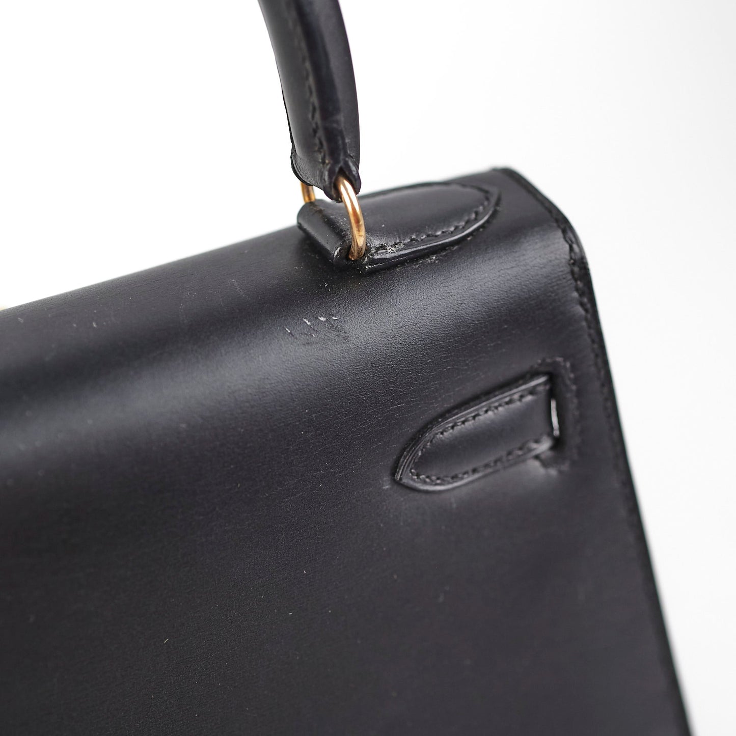 Hermes Vintage Mini Kelly Box Black - Square S Stamp (1989)