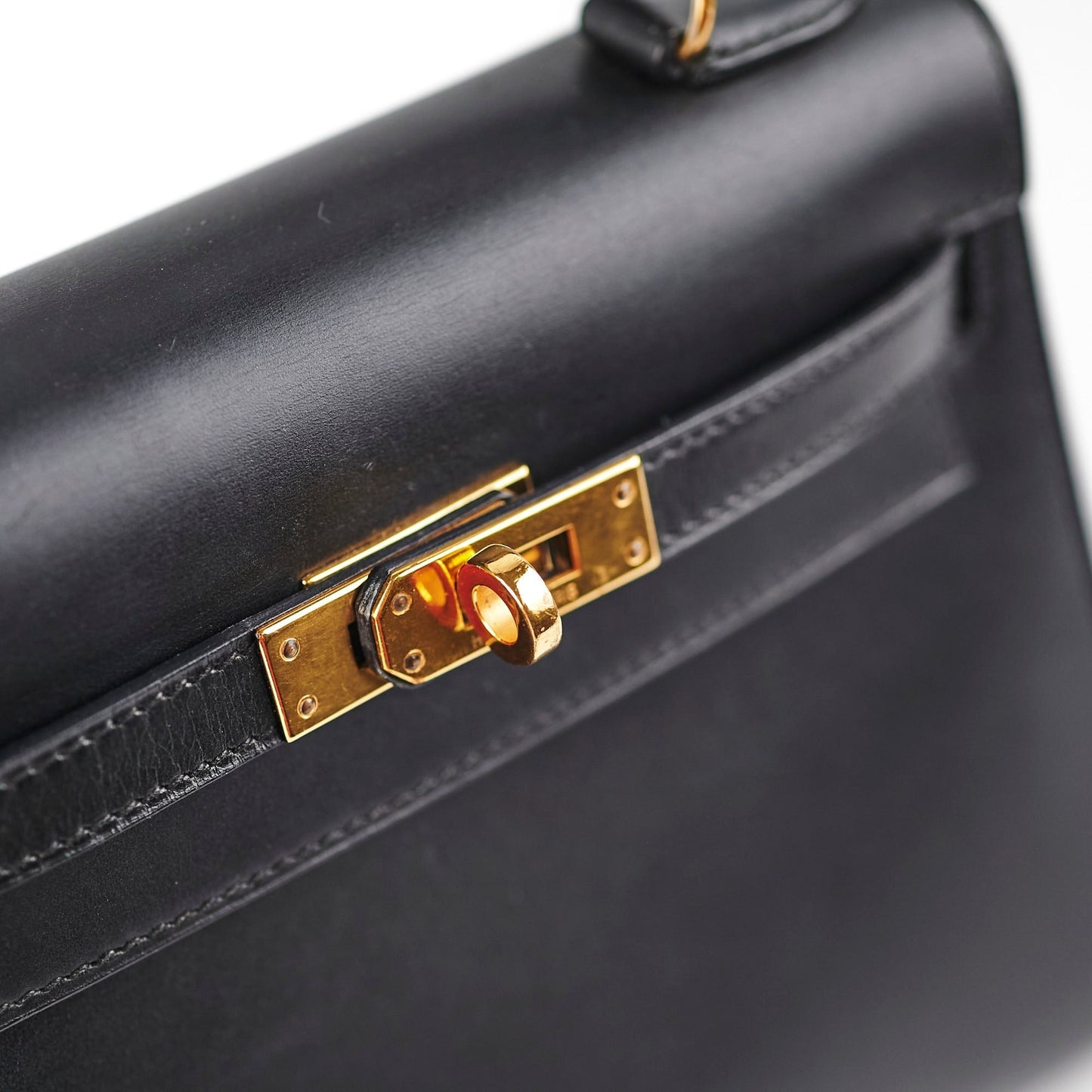 Hermes Vintage Mini Kelly Box Black - Square S Stamp (1989)
