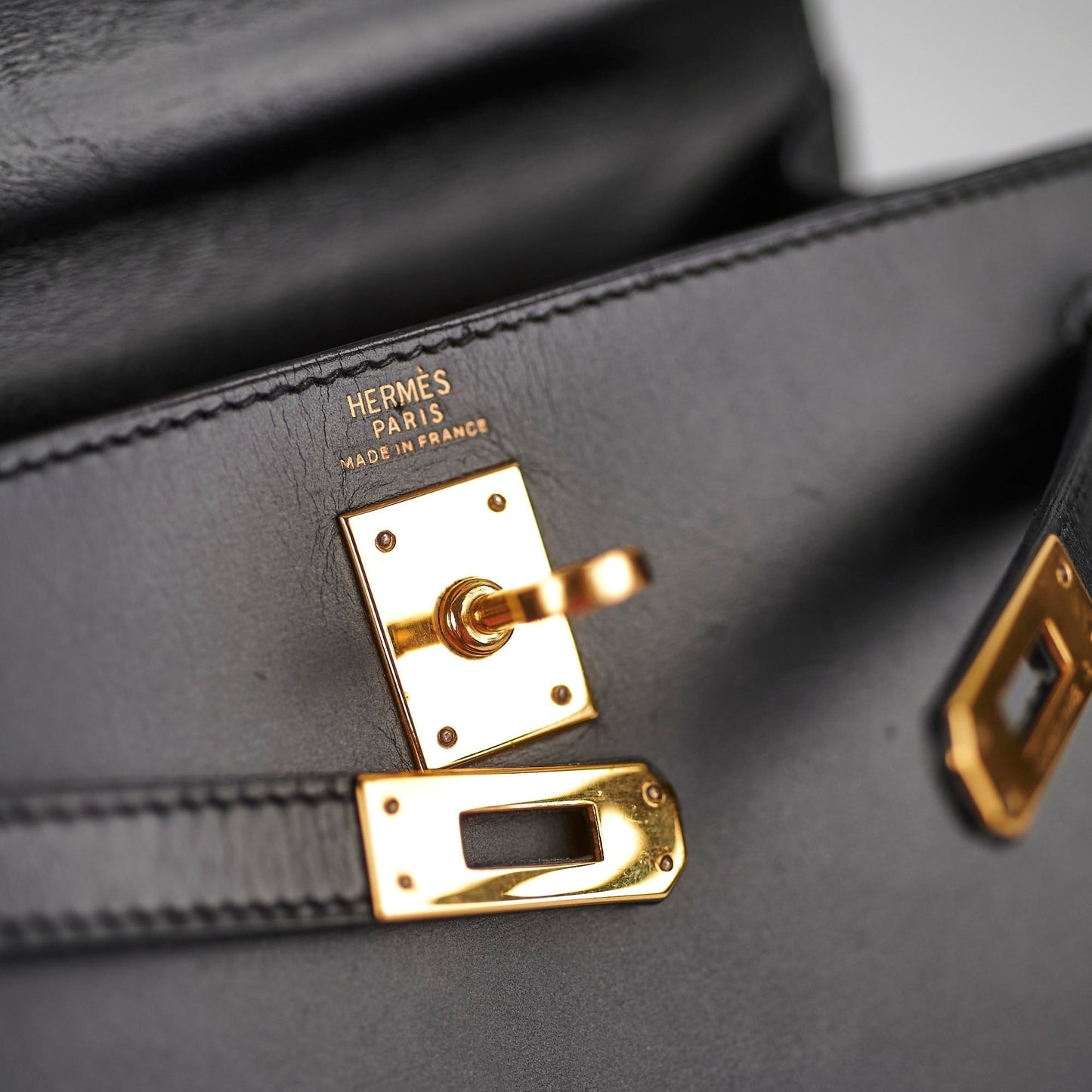 Hermes Vintage Mini Kelly Box Black - Square S Stamp (1989)