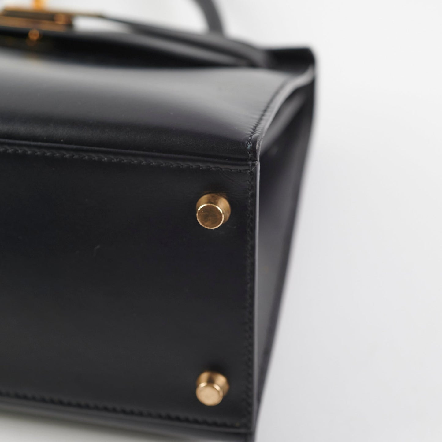 Hermes Vintage Kelly 28 Box Black Stamp G Square (2003)