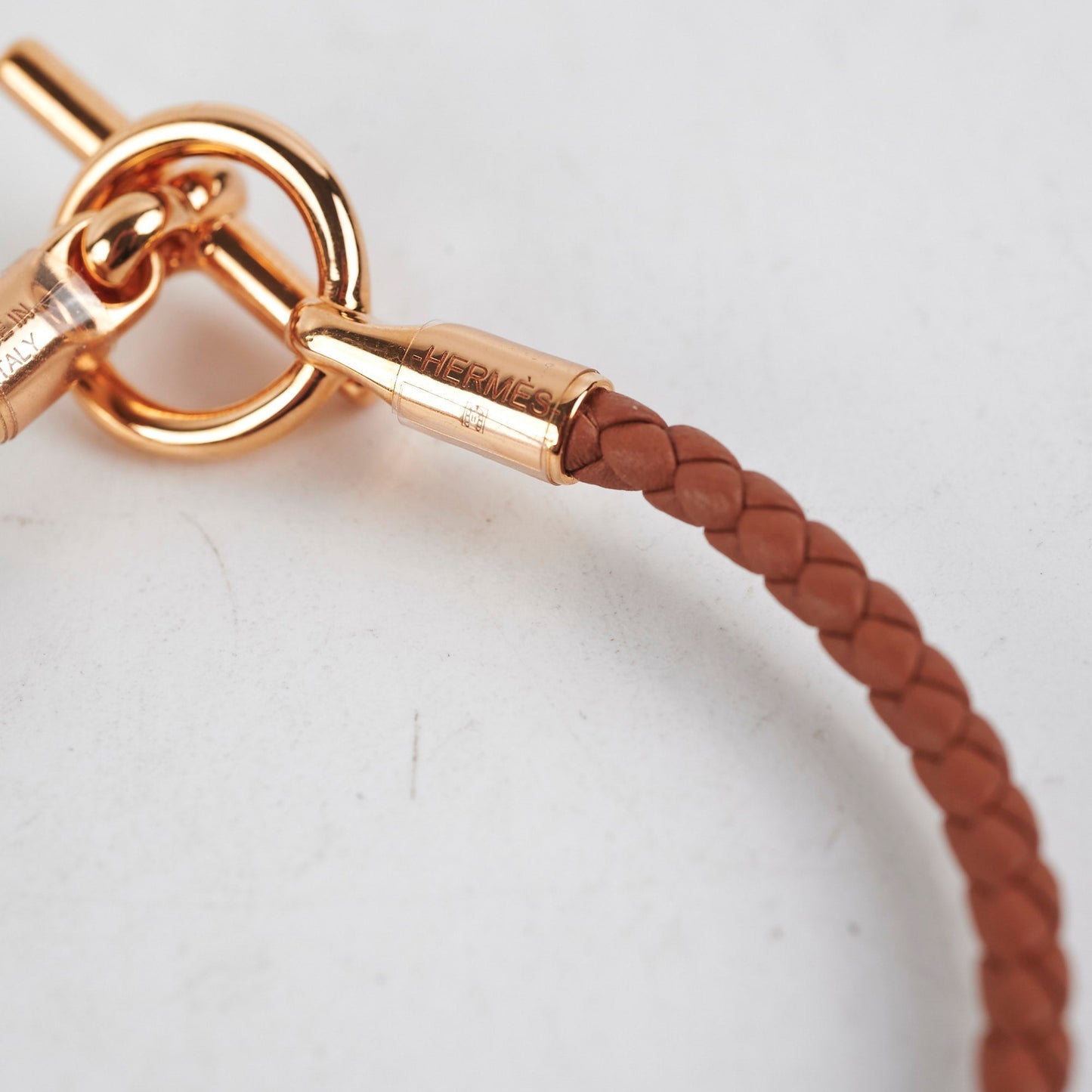 Hermes H Brown Glennan Bracelet Size T3