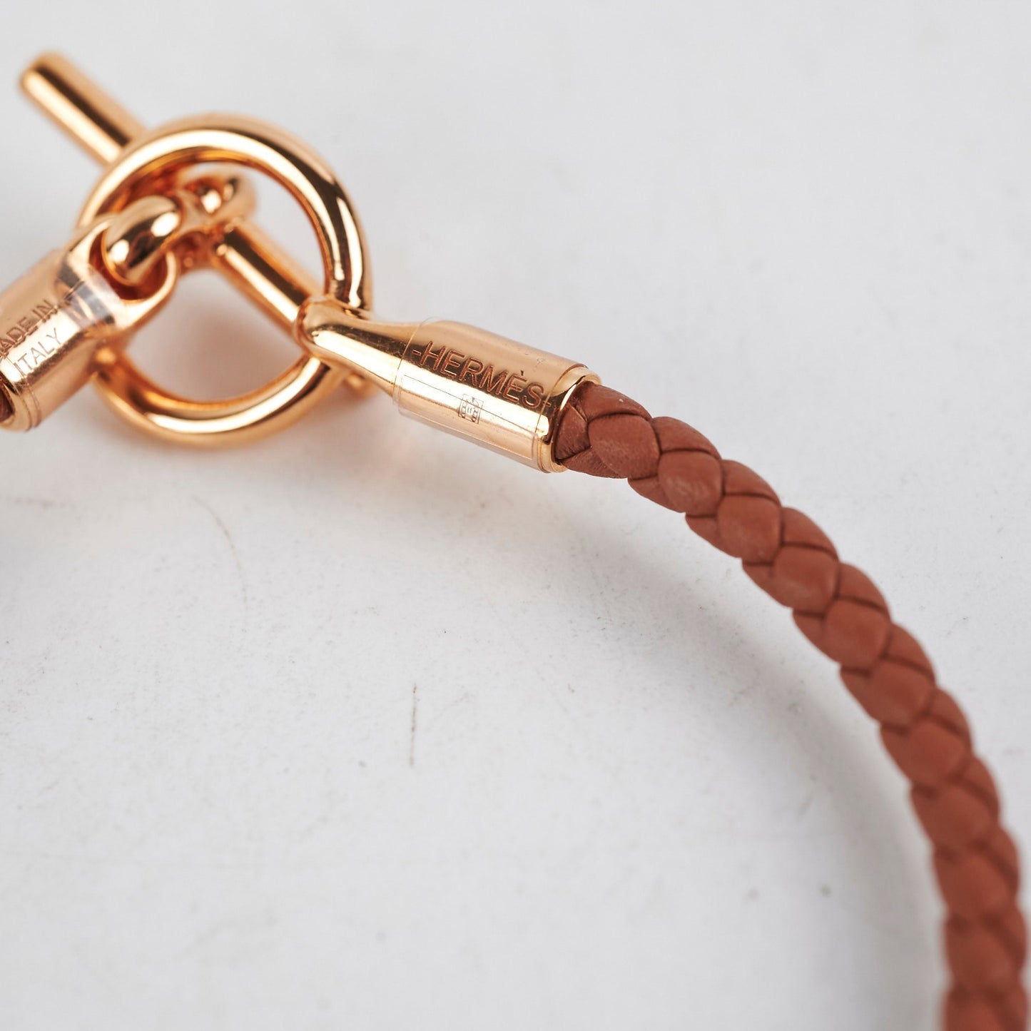 Hermes H Brown Glennan Bracelet Size T3