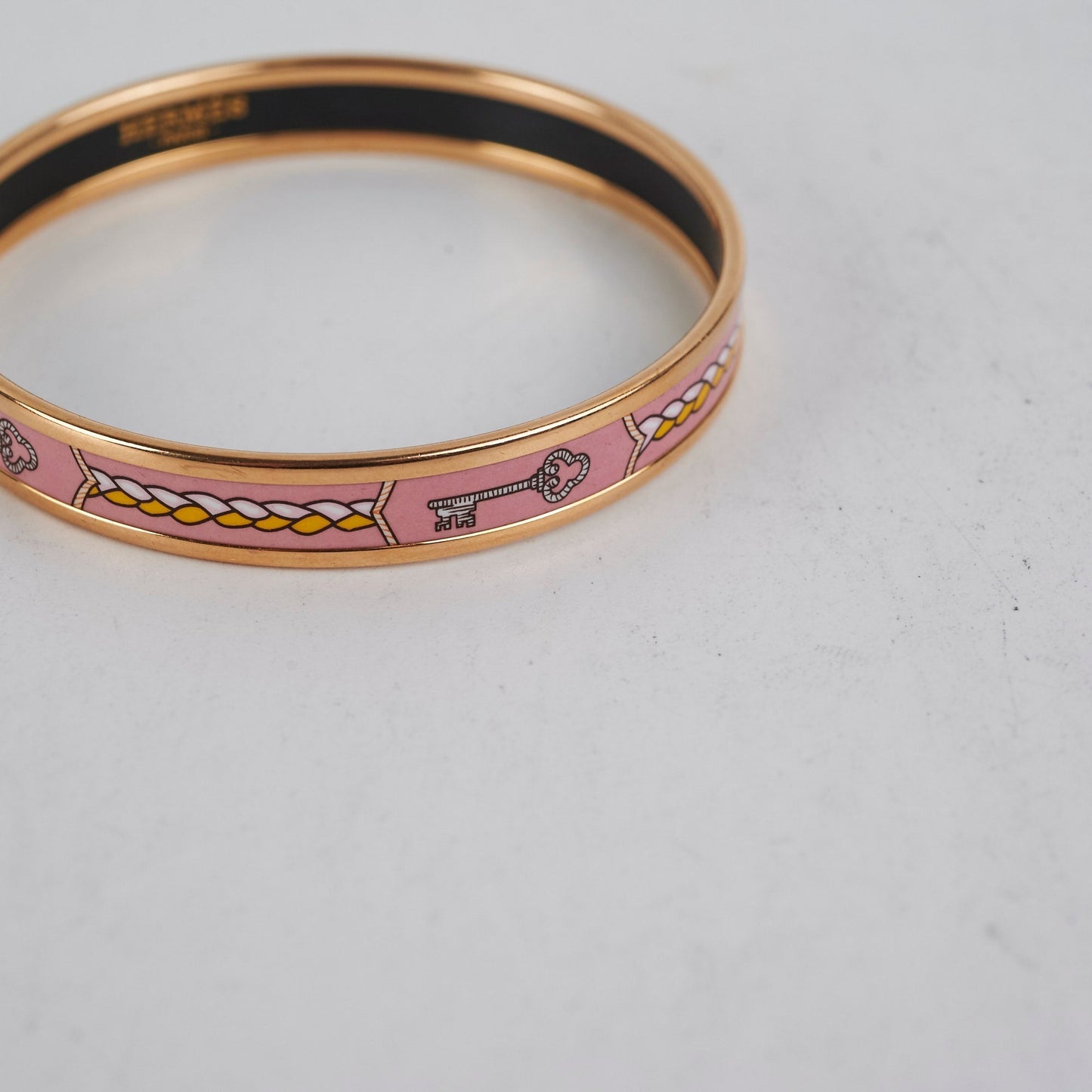 Hermes Les Cles Pink Bangle