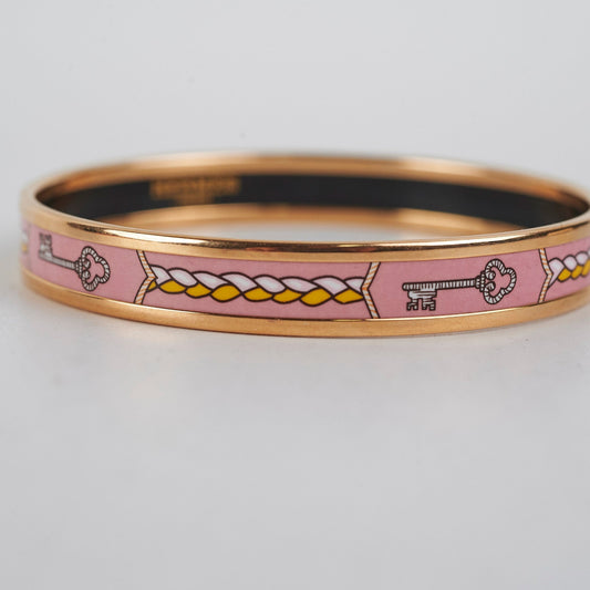 Hermes Les Cles Pink Bangle