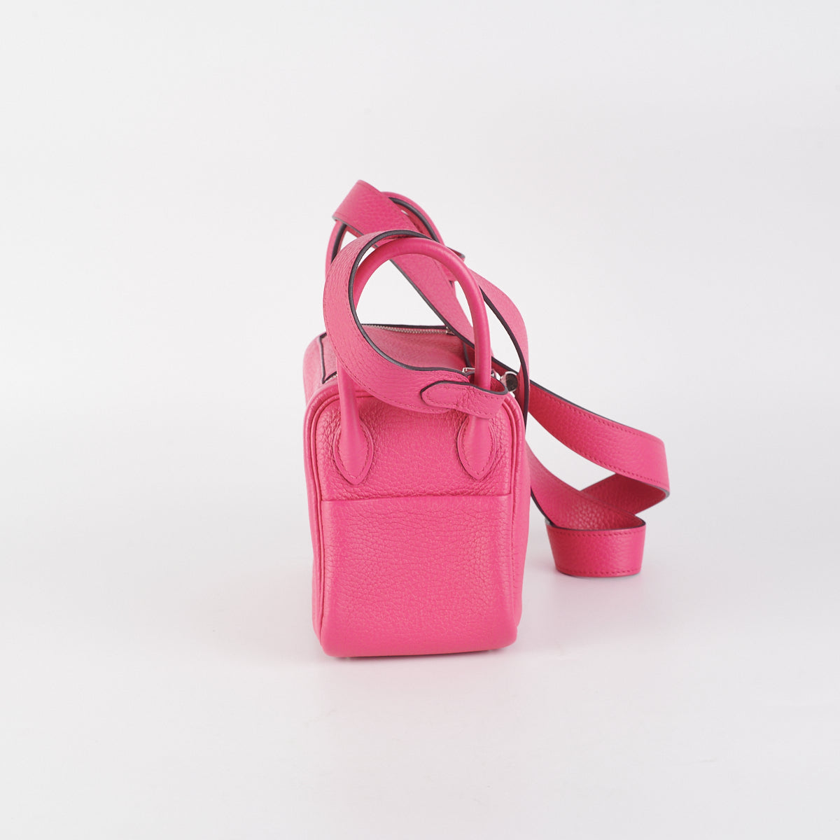 Hermes Mini Lindy Clemence Rose Shocking - Stamp Z (2021)