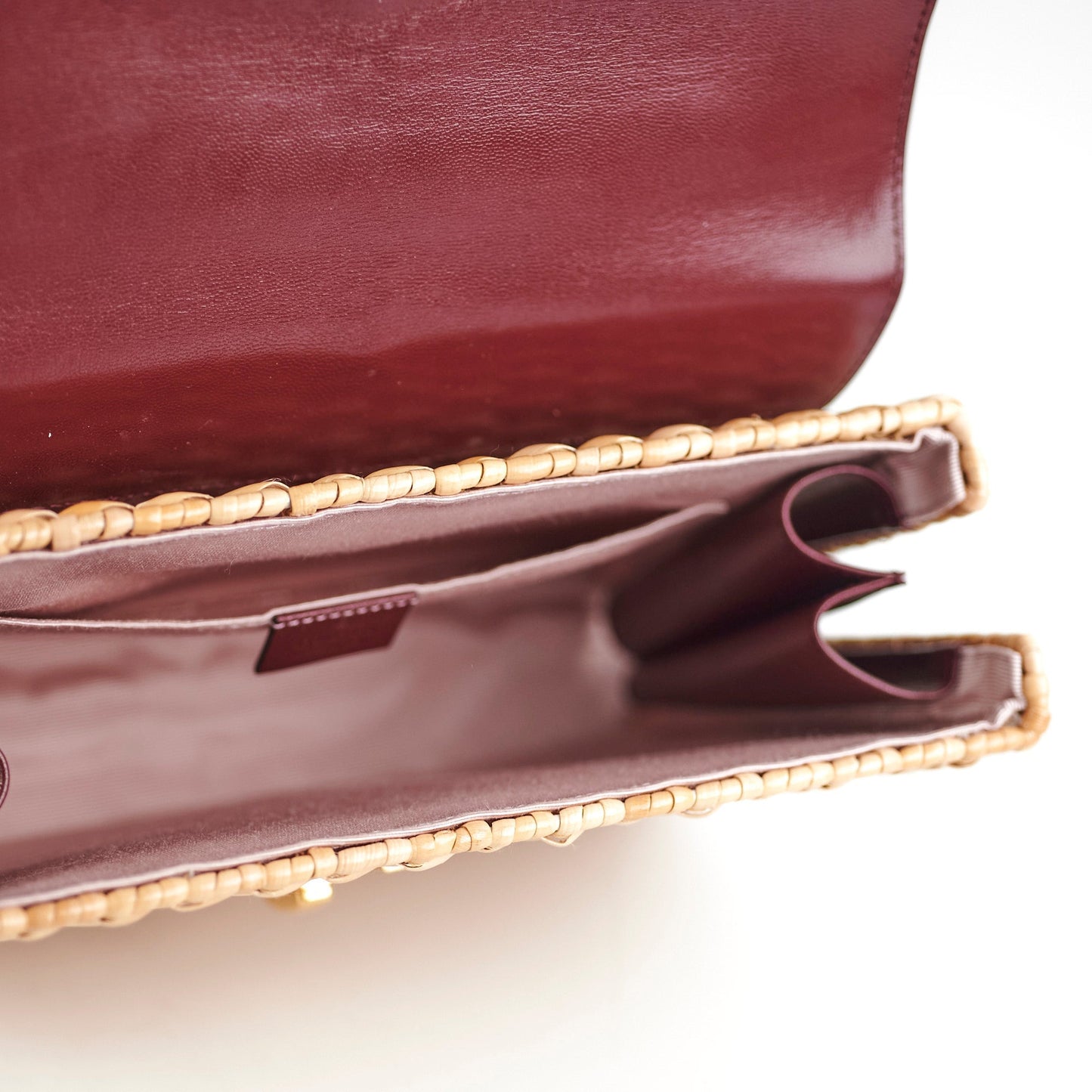 Gucci Woven Top Handle Burgundy
