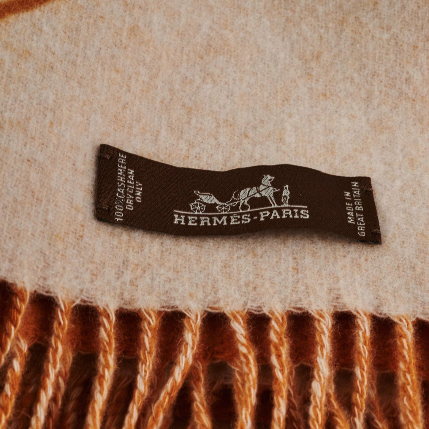 Hermes Cashmere Yellow Scarf