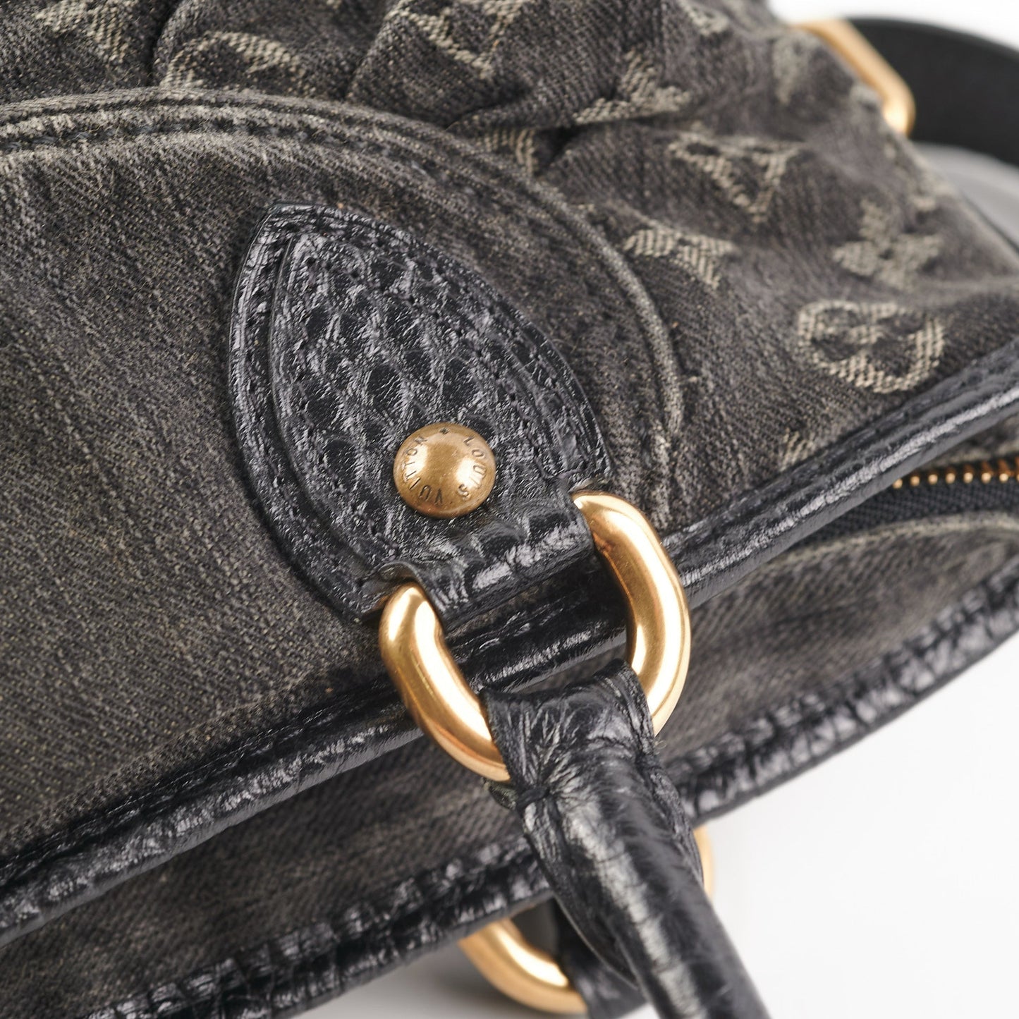 Louis Vuitton Denim Neo Cabby GM Bag Black Monogram