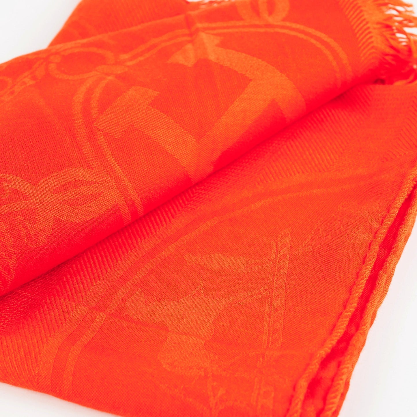 Hermes Shawl Orange Silk/Cashmere