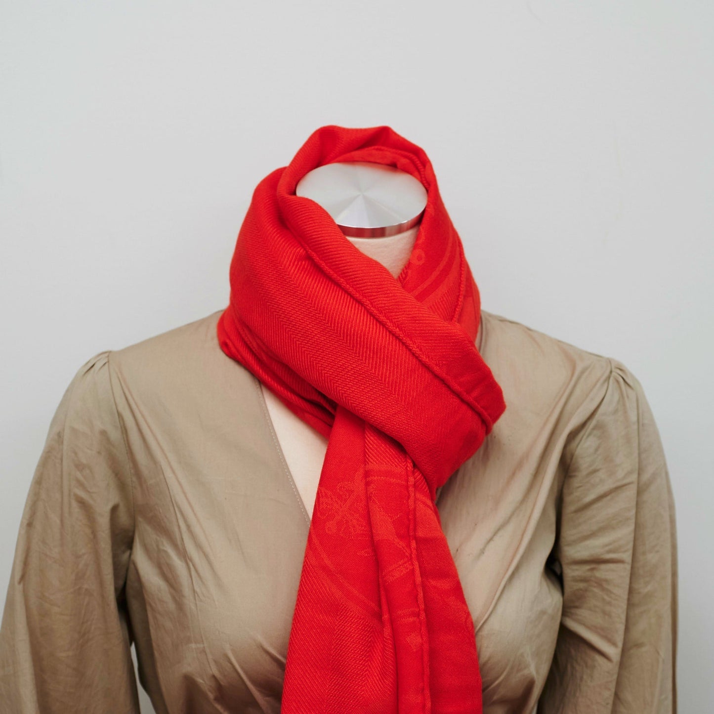 Hermes Shawl Orange Silk/Cashmere