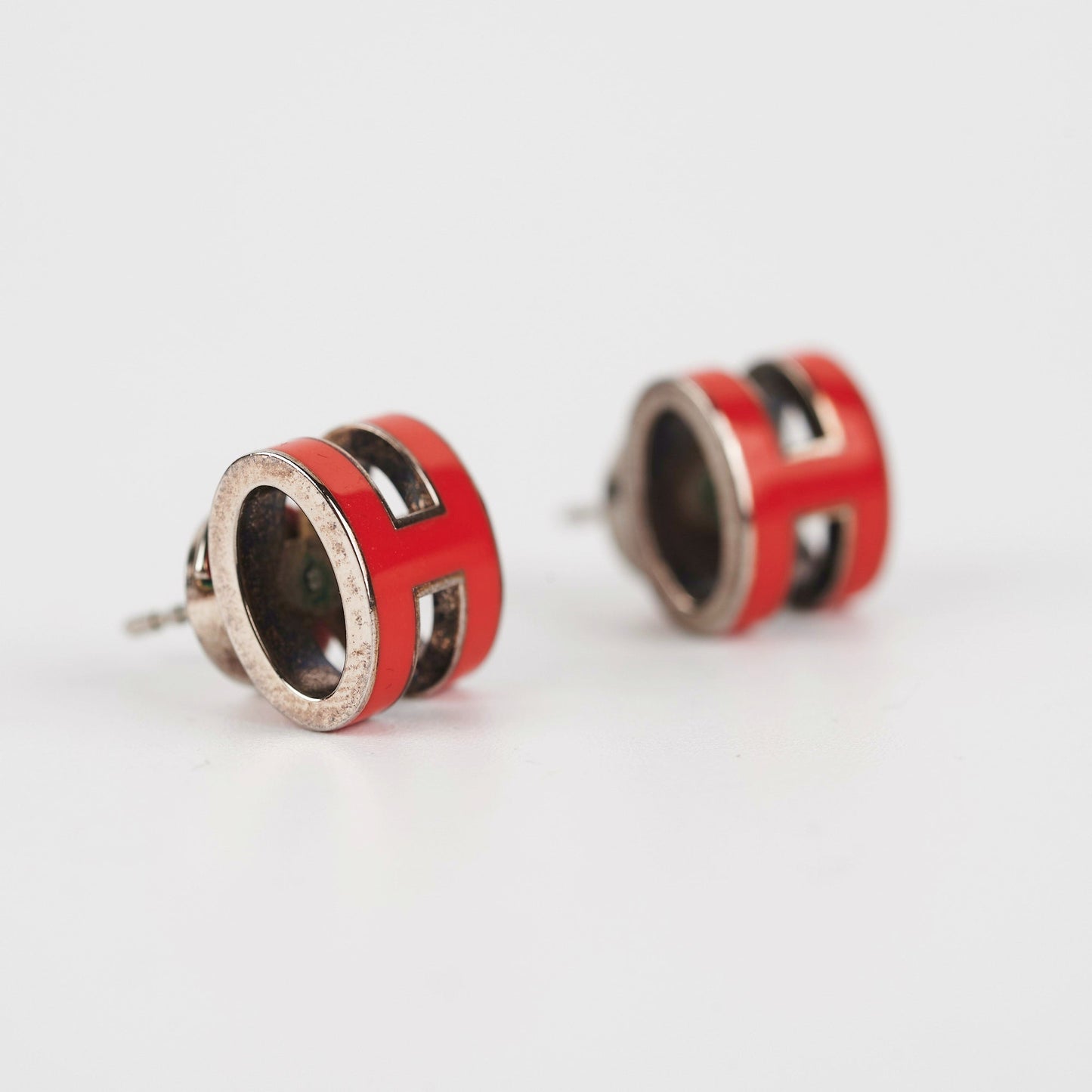 Hermes Mini Red Pop H Earrings