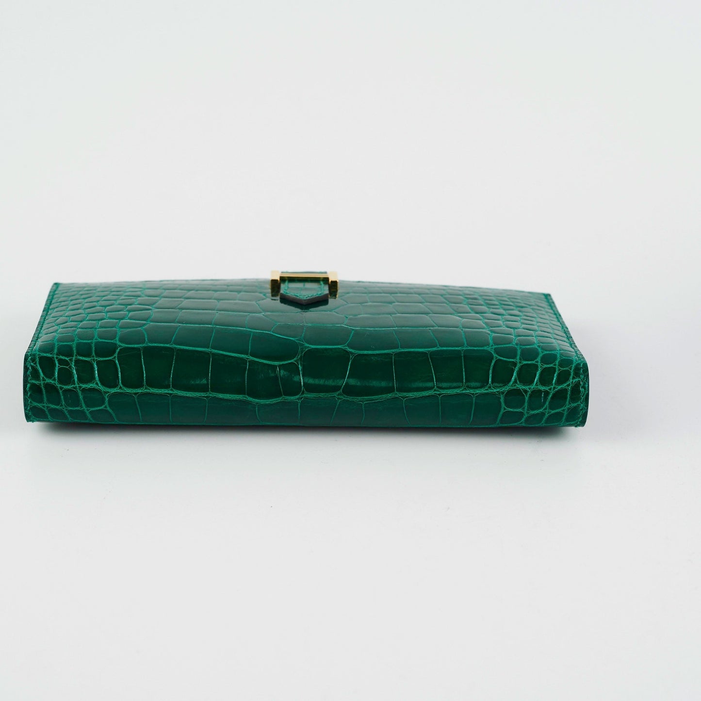Hermes Bearn Alligator Emerald Wallet-&nbsp; D Stamp