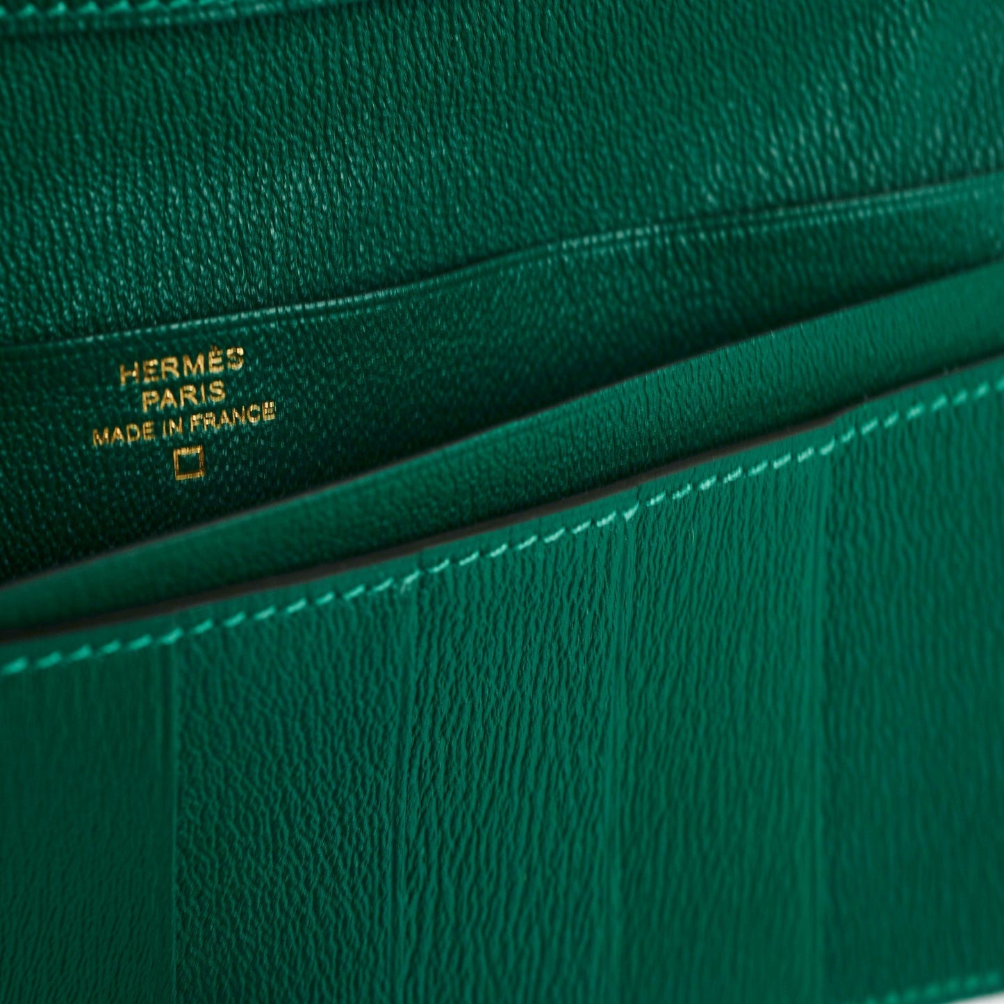 Hermes Bearn Alligator Emerald Wallet-&nbsp; D Stamp