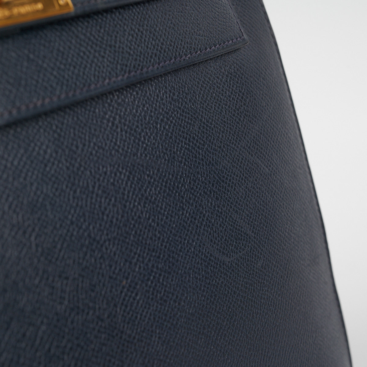 Hermes Kelly 32 Epsom Sellier Blue Nuit - Stamp Circle T