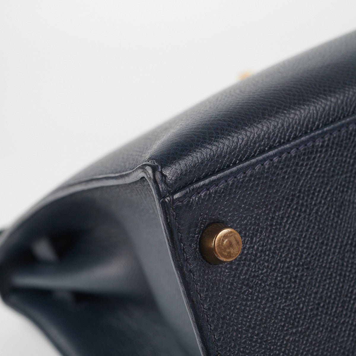 Hermes Kelly 32 Epsom Sellier Blue Nuit - Stamp Circle T