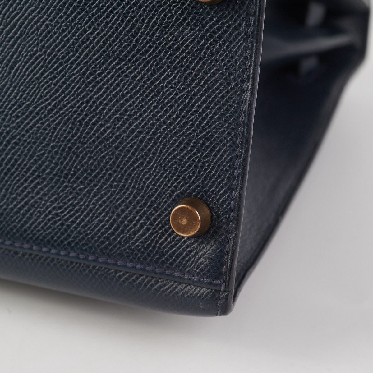 Hermes Kelly 32 Epsom Sellier Blue Nuit - Stamp Circle T