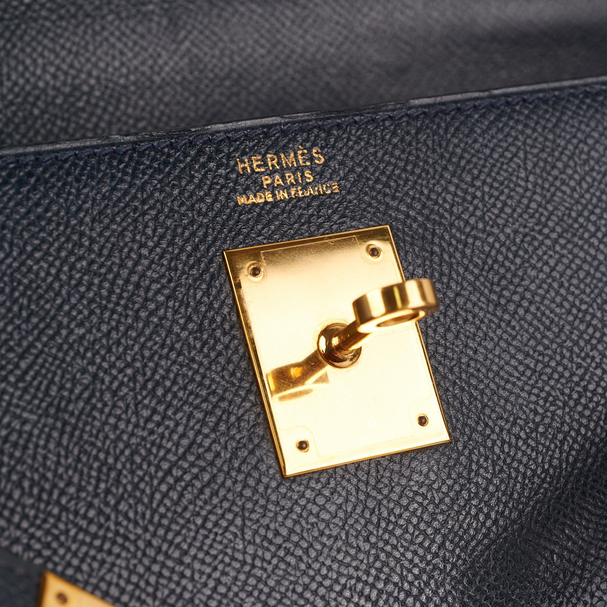 Hermes Kelly 32 Epsom Sellier Blue Nuit - Stamp Circle T