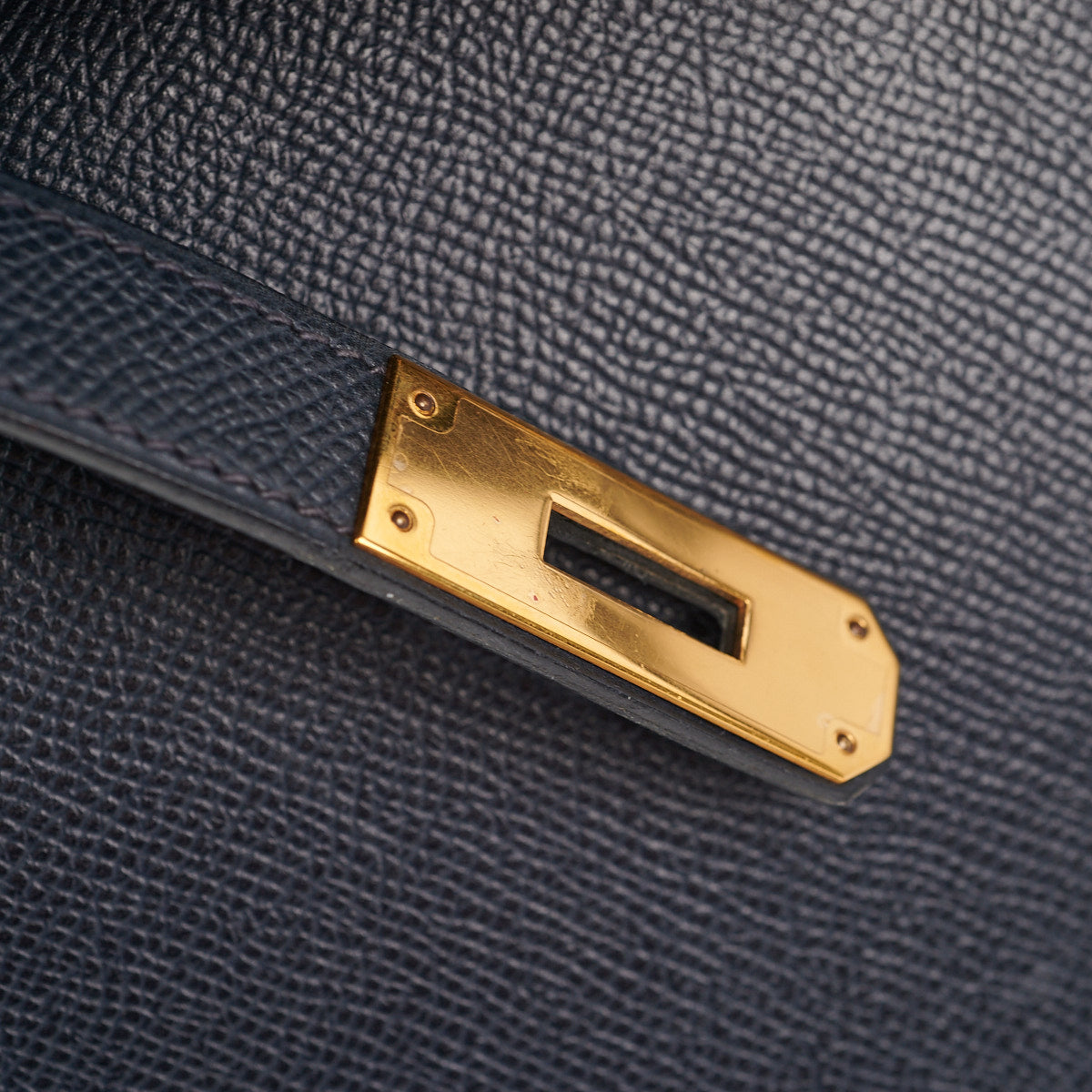 Hermes Kelly 32 Epsom Sellier Blue Nuit - Stamp Circle T