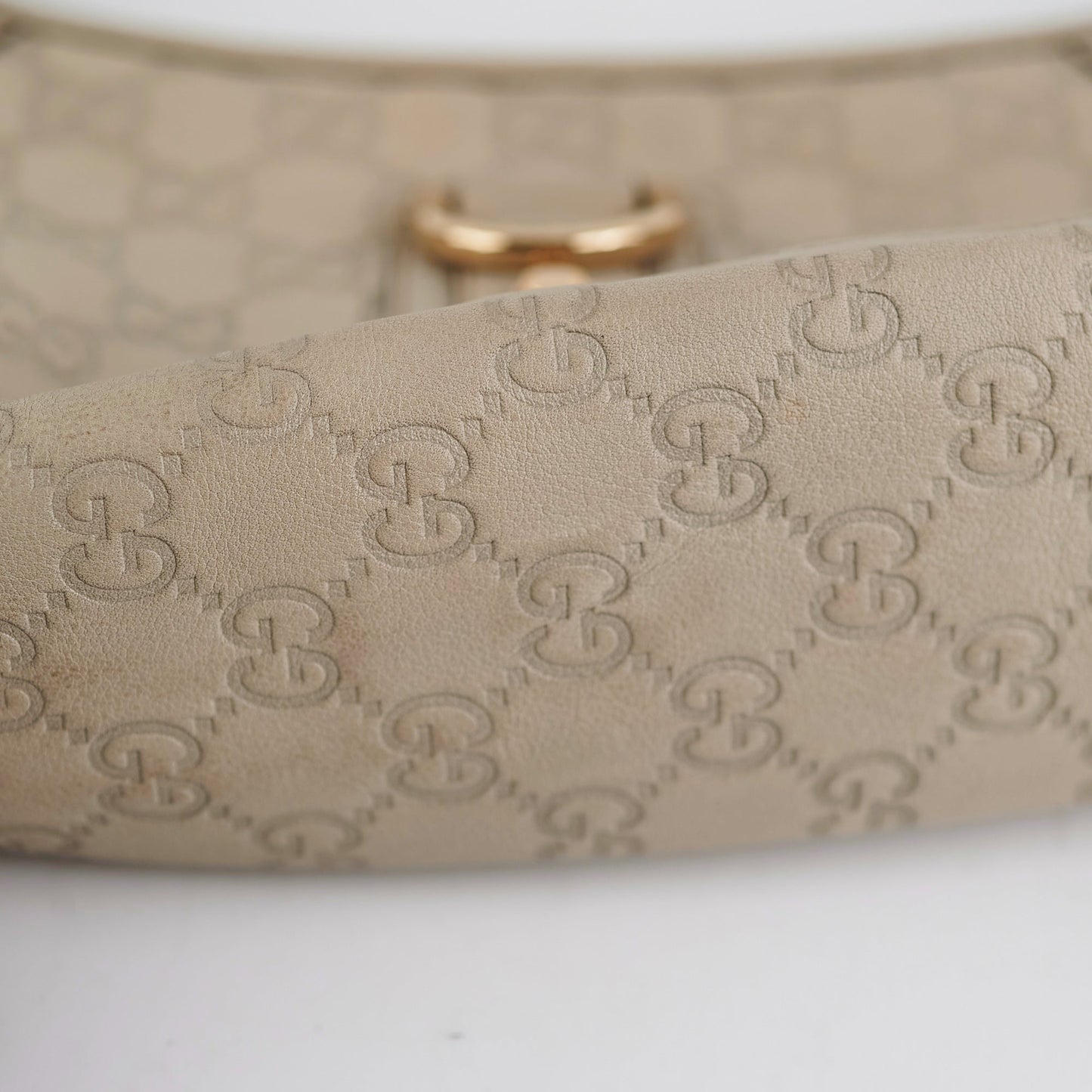 Gucci Ivory Guccissima D Ring Shoulder Bag
