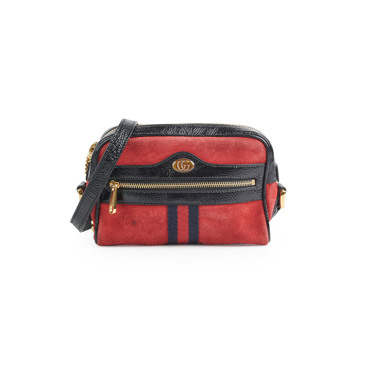 Gucci Vintage Nubuck Camera Bag Red