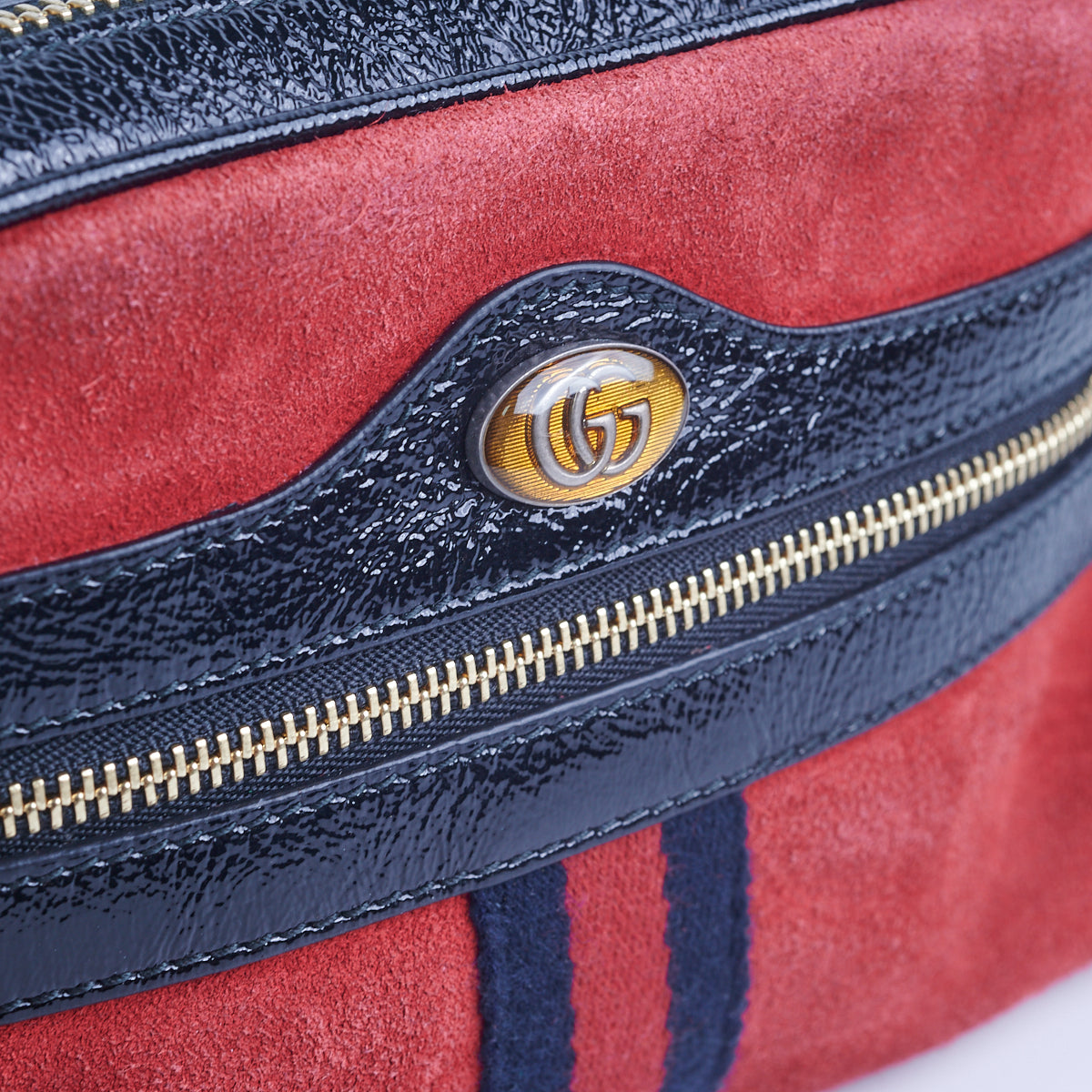 Gucci Vintage Nubuck Camera Bag Red