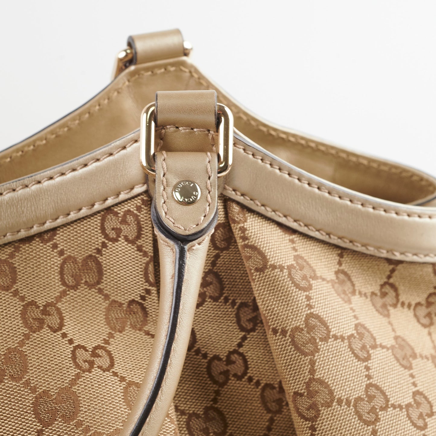 Gucci Vintage Sukey Large Tote Beige