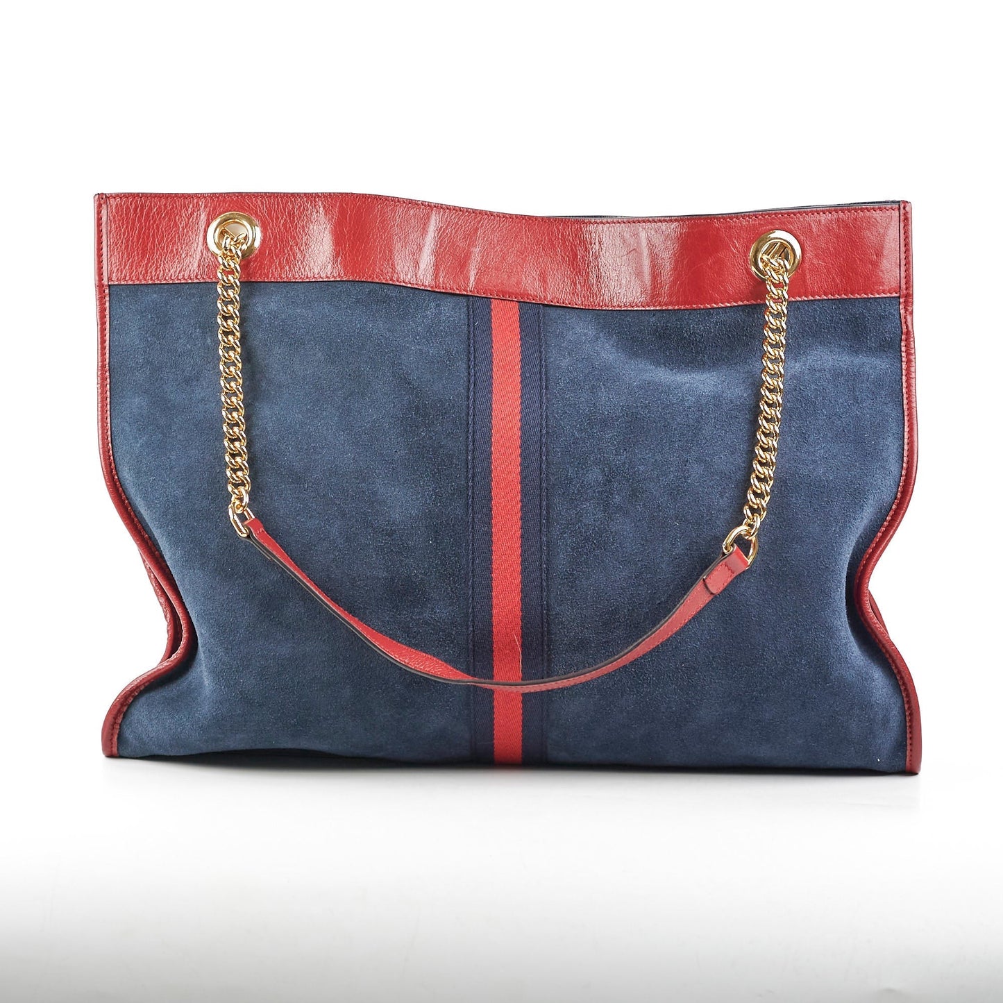 Gucci Rajah Suede Navy Shoulder Tote