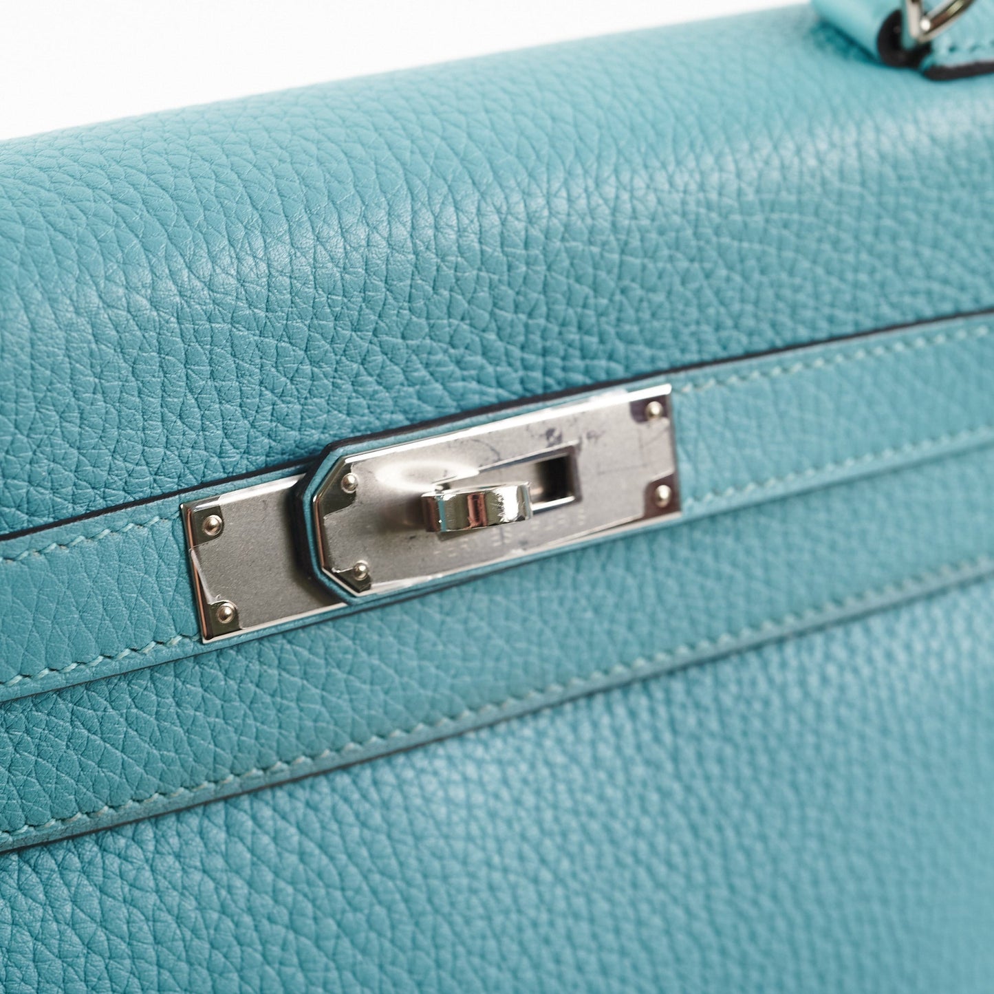 Hermes Kelly 28 Clemence Blue Jeans