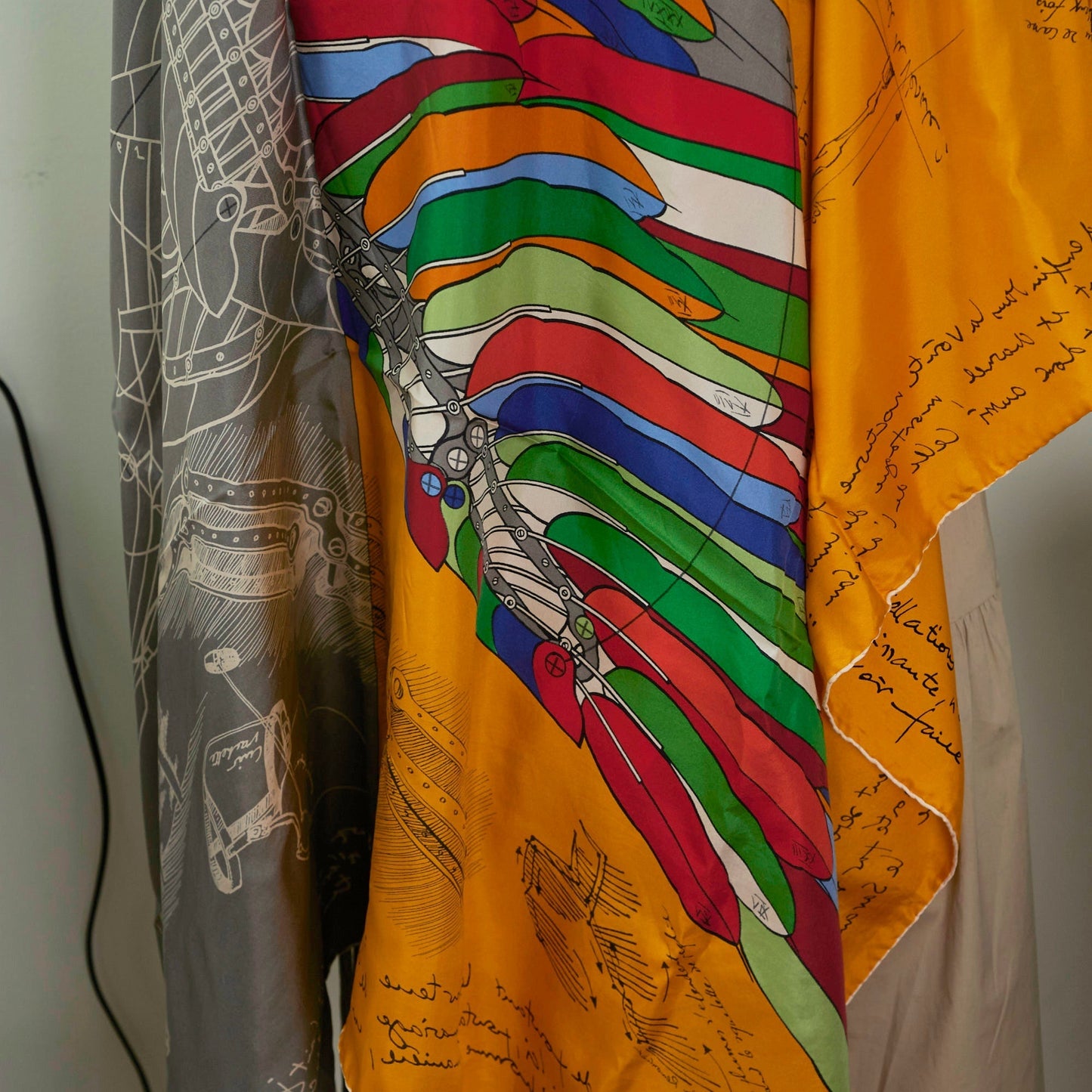 Hermes Grey/Yellow 140cm Scarf