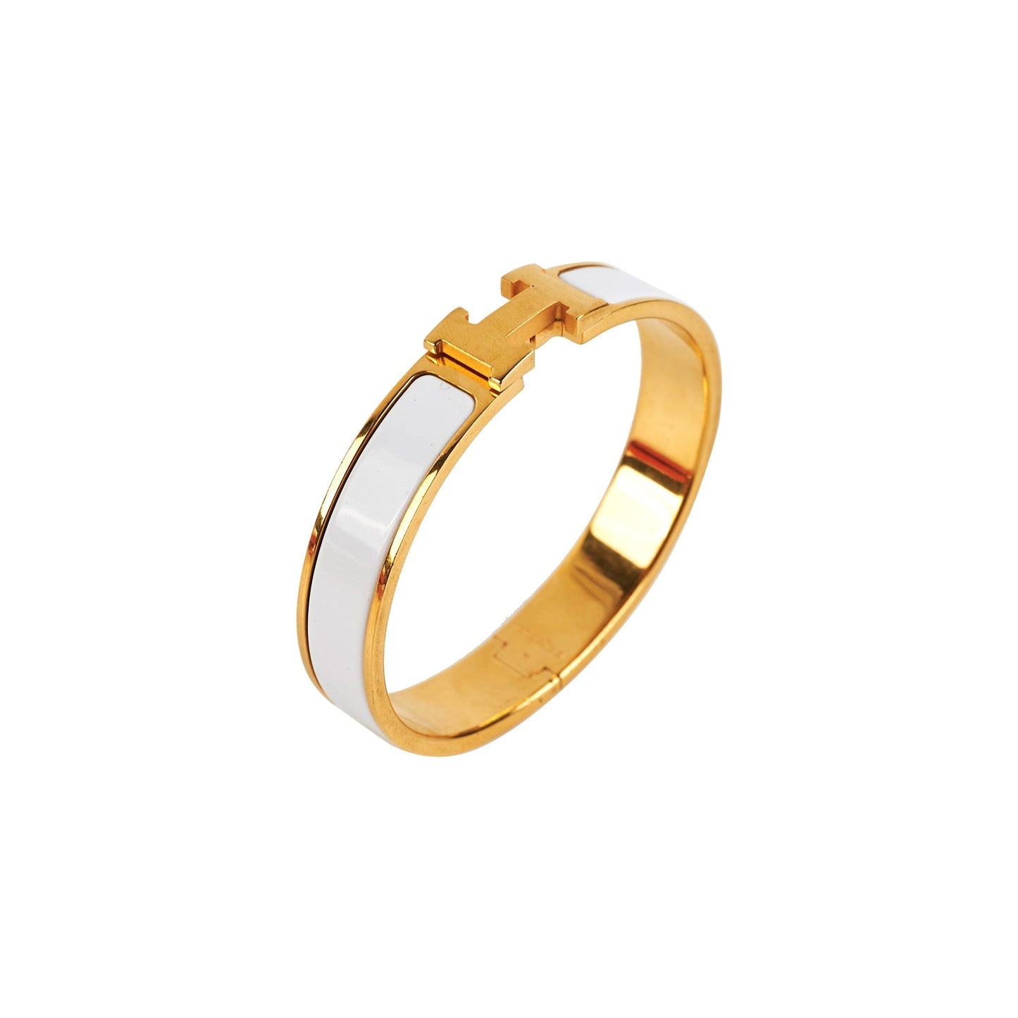 Hermes H Clic Clac Bracelet White Size GM