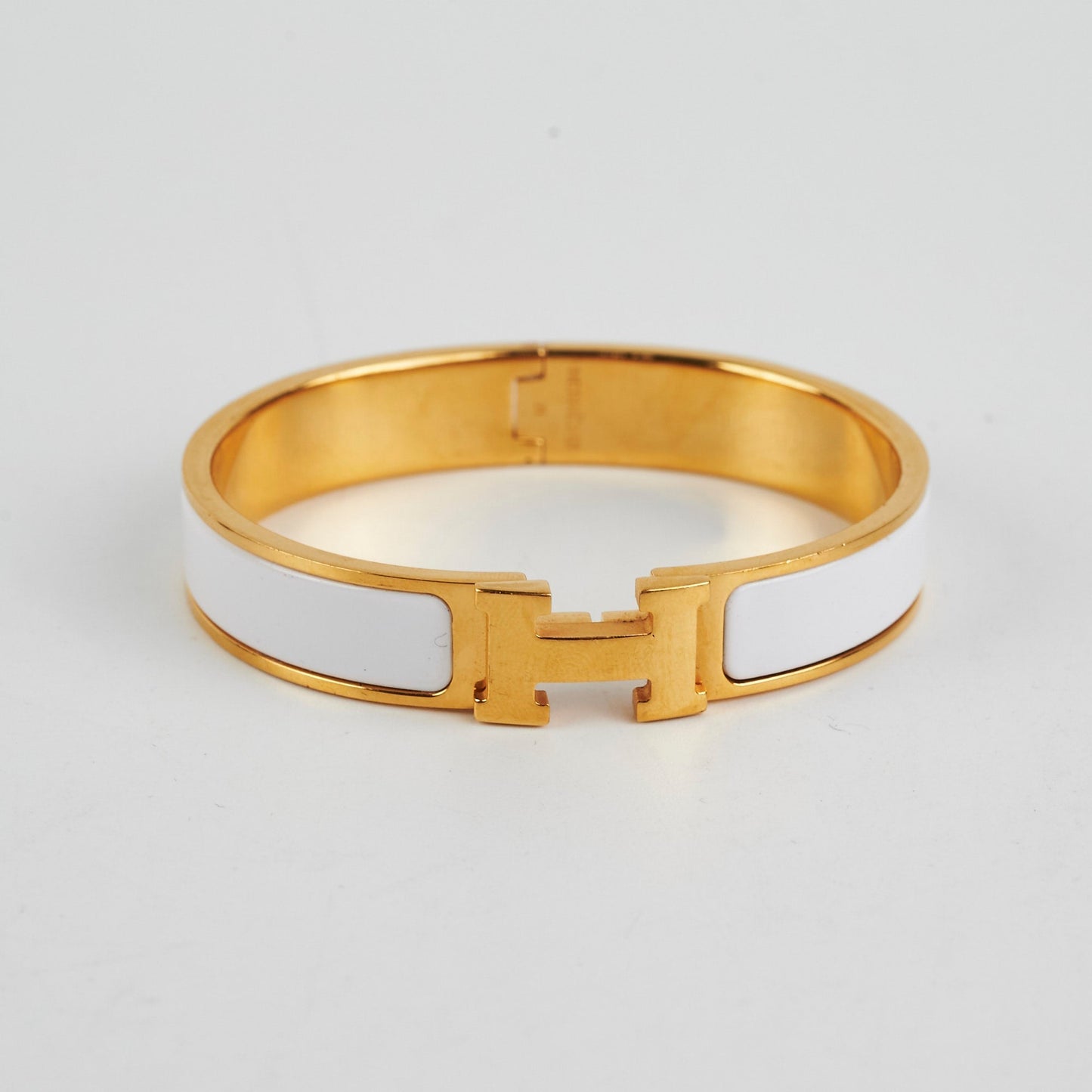 Hermes H Clic Clac Bracelet White Size GM