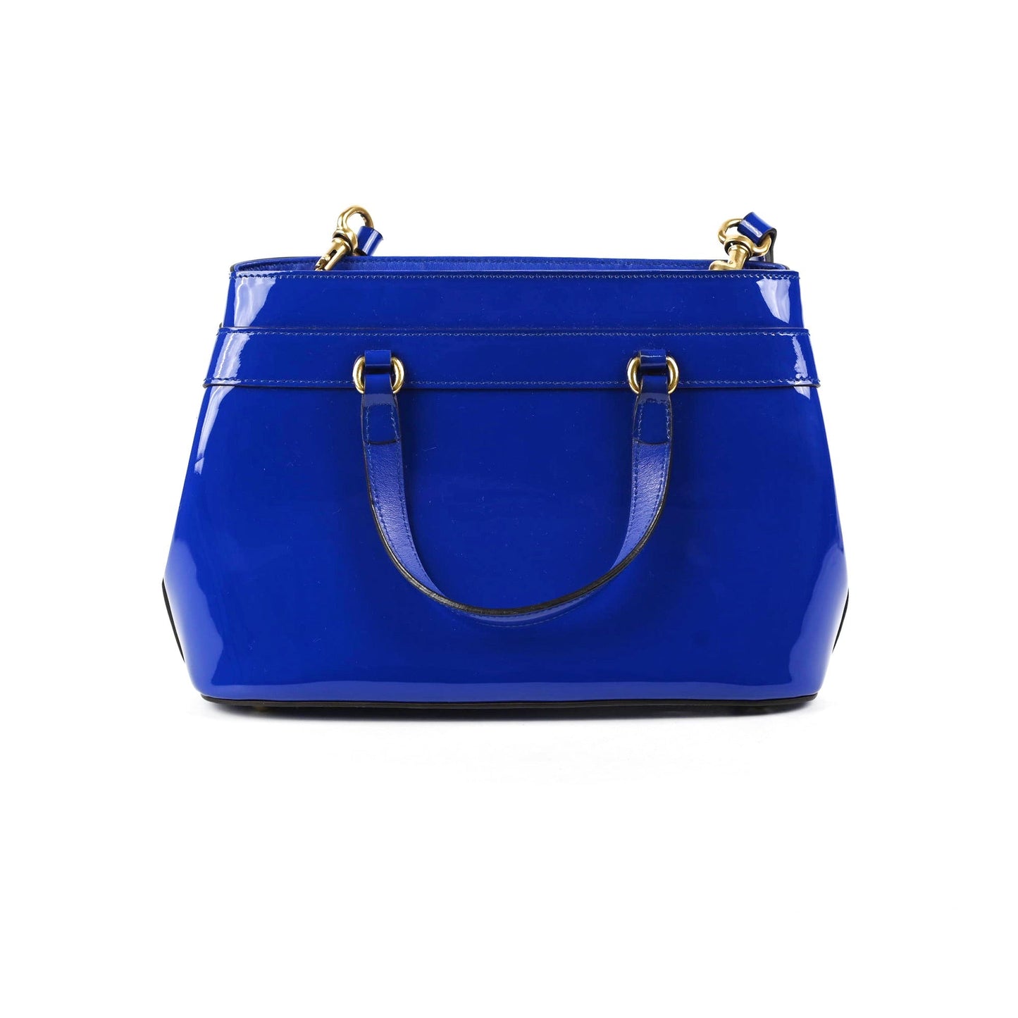 Gucci Patent Bright Bit Tote Blue