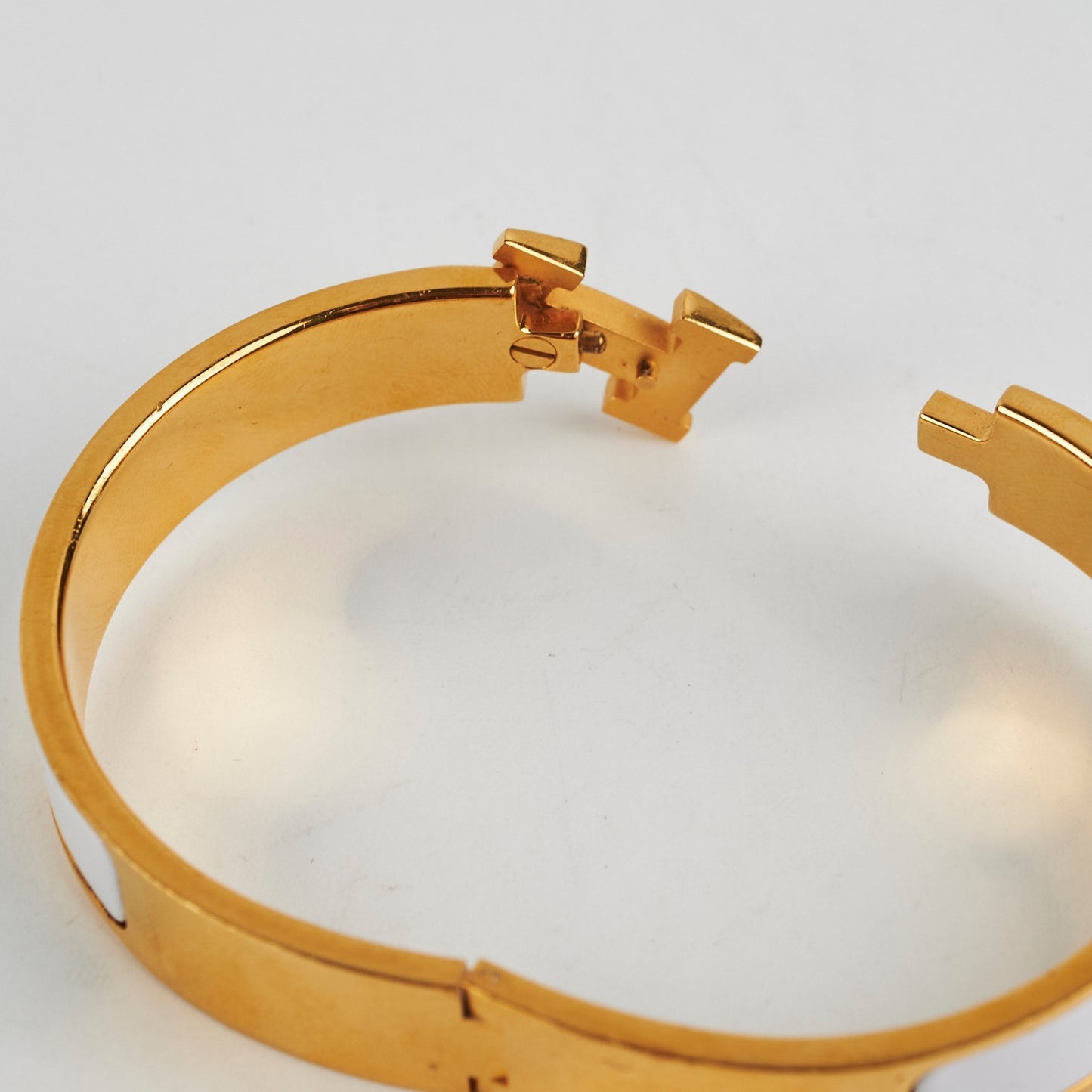 Hermes H Clic Clac Bracelet White Size GM