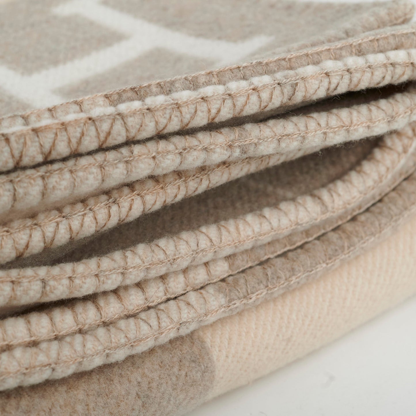 Hermes Avalon Cream/Beige Throw Blanket