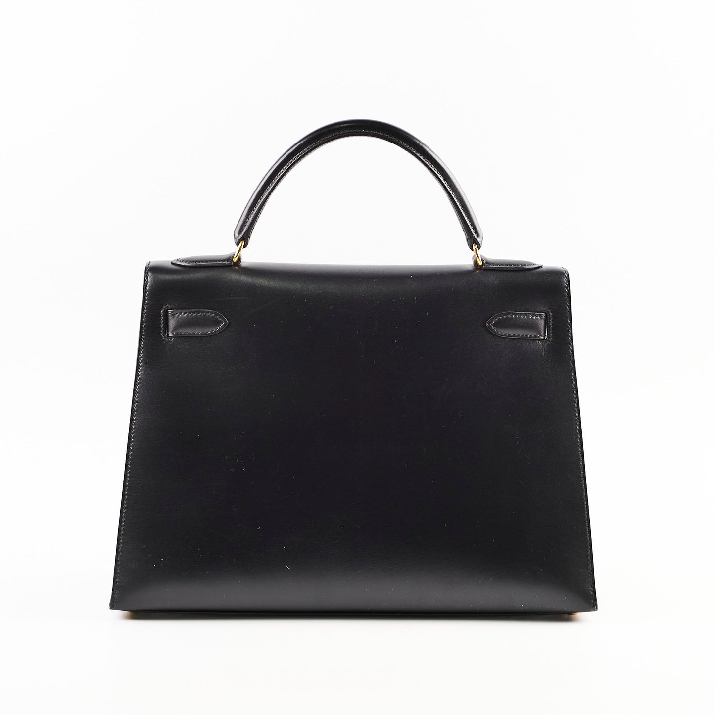 Hermes Kelly 32 Box Leather C Square Stamp Black