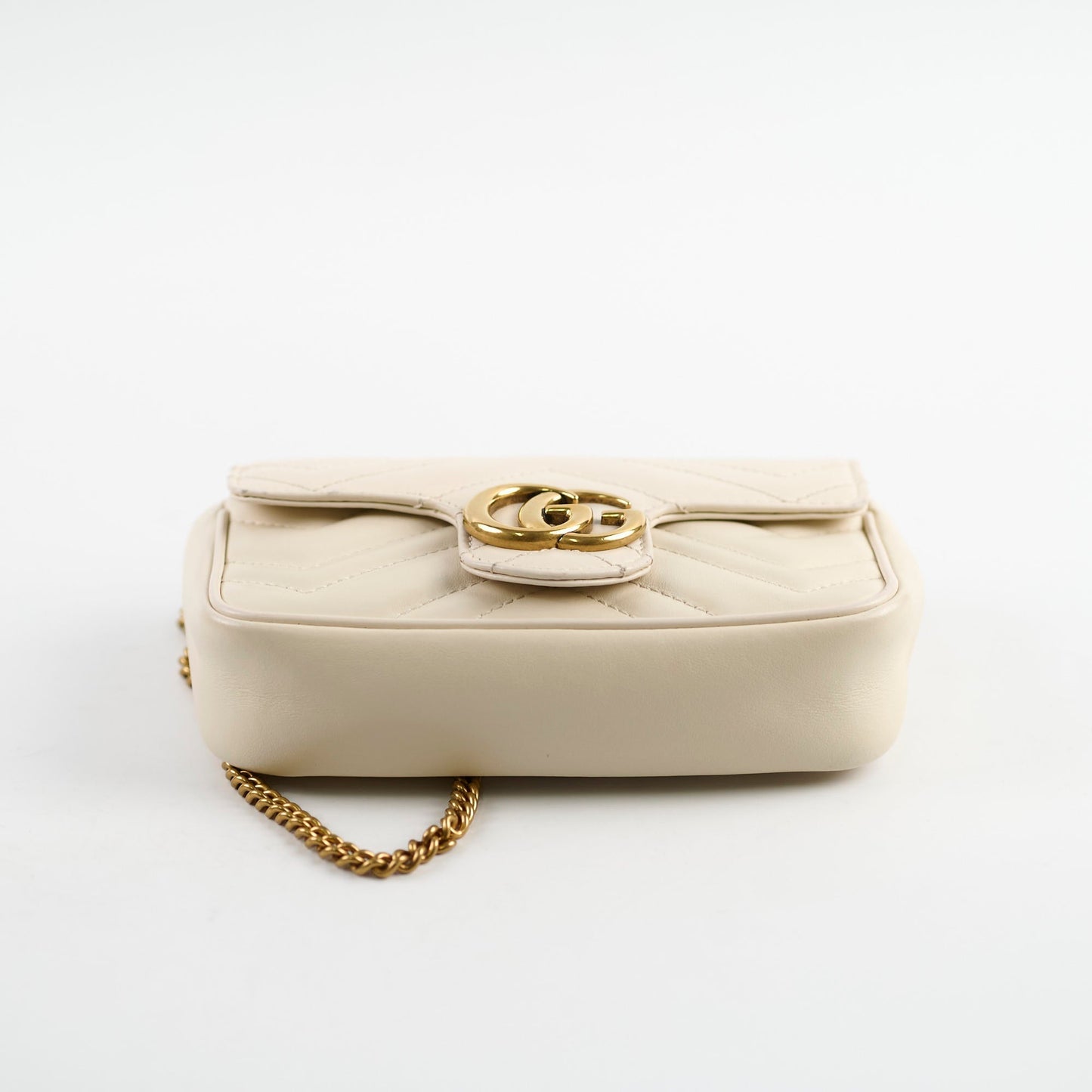 Gucci GG Marmont Super Mini Cream Crossbody Bag
