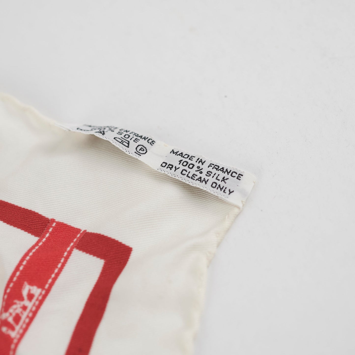 Hermes Red and White Silk 40 Square Scarf
