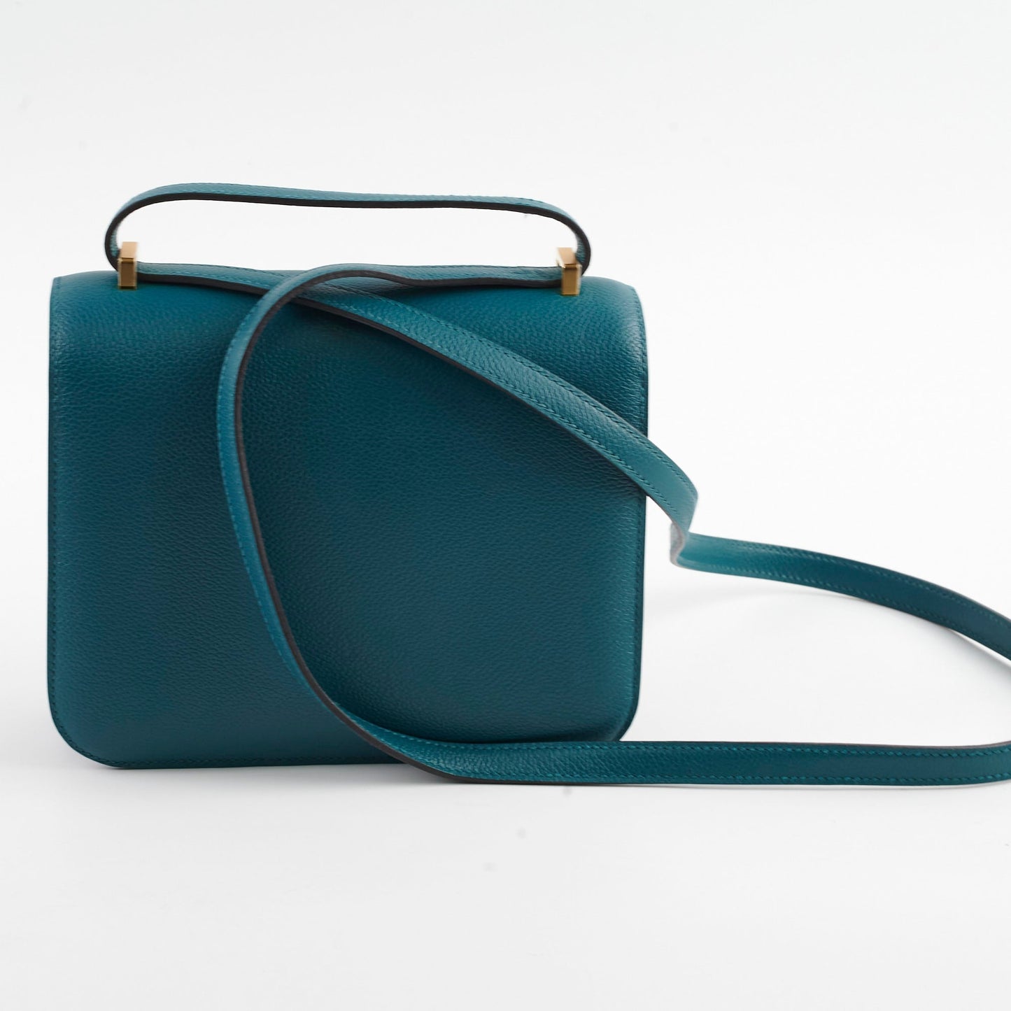 Hermes Mini Constance Vert Bosphore GHW D Stamp