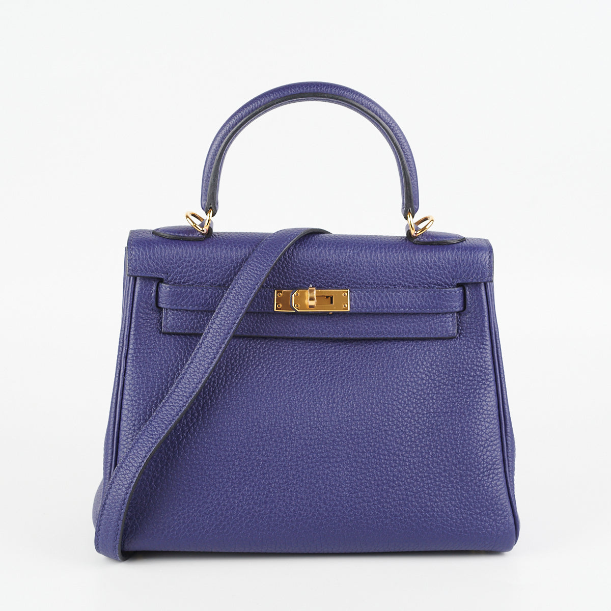 Hermes Kelly 25 Blue Saphir C Stamp