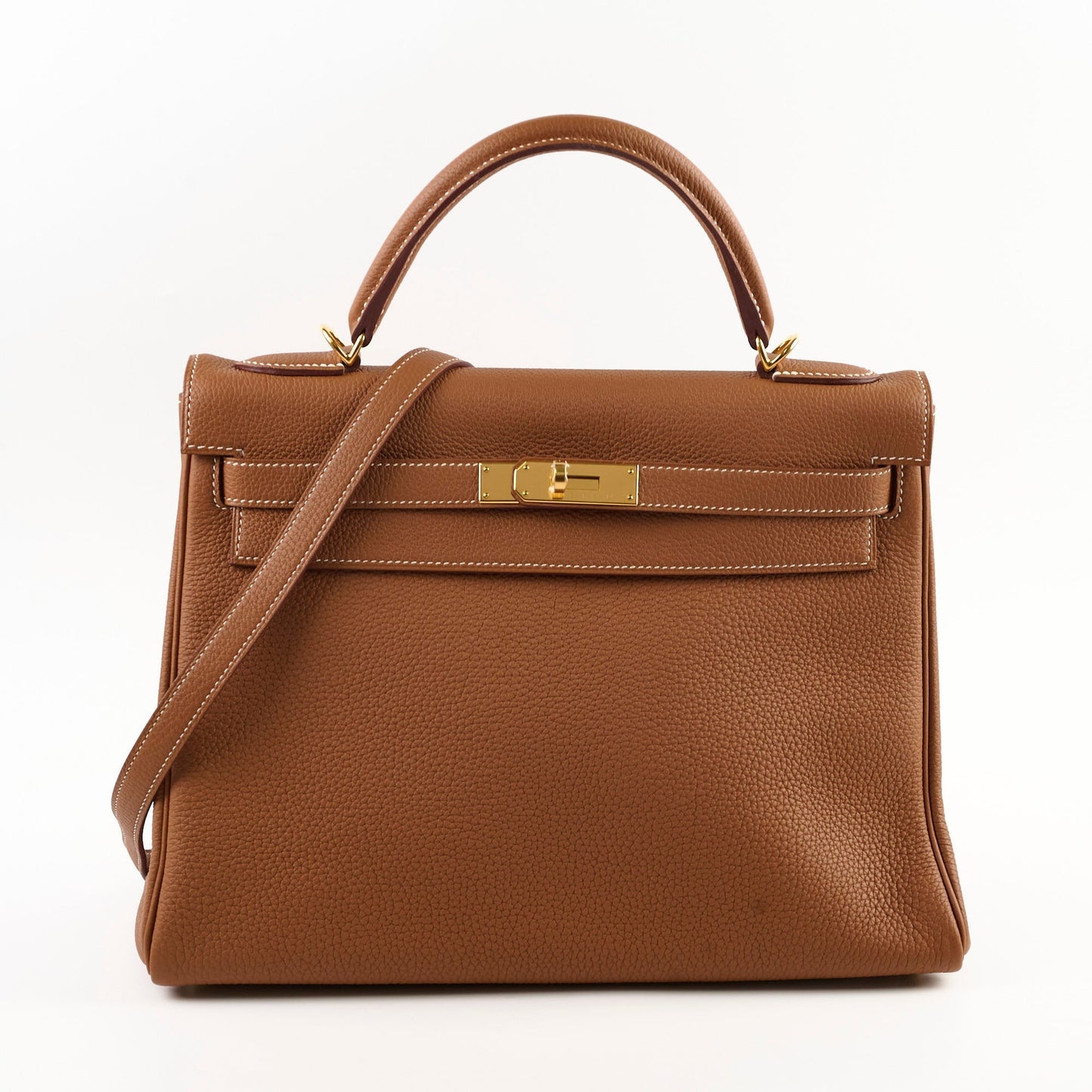Hermes Kelly 32 Togo Gold A Stamp