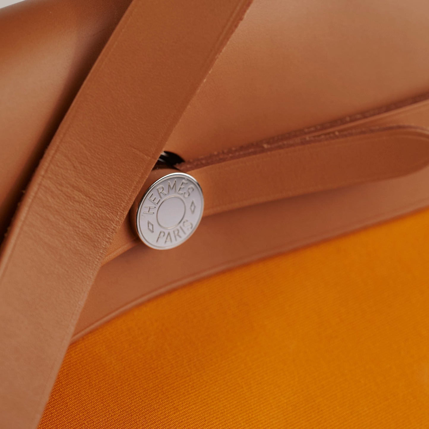 Hermes Herbag 39 Jaune D'Or R Square Stamp