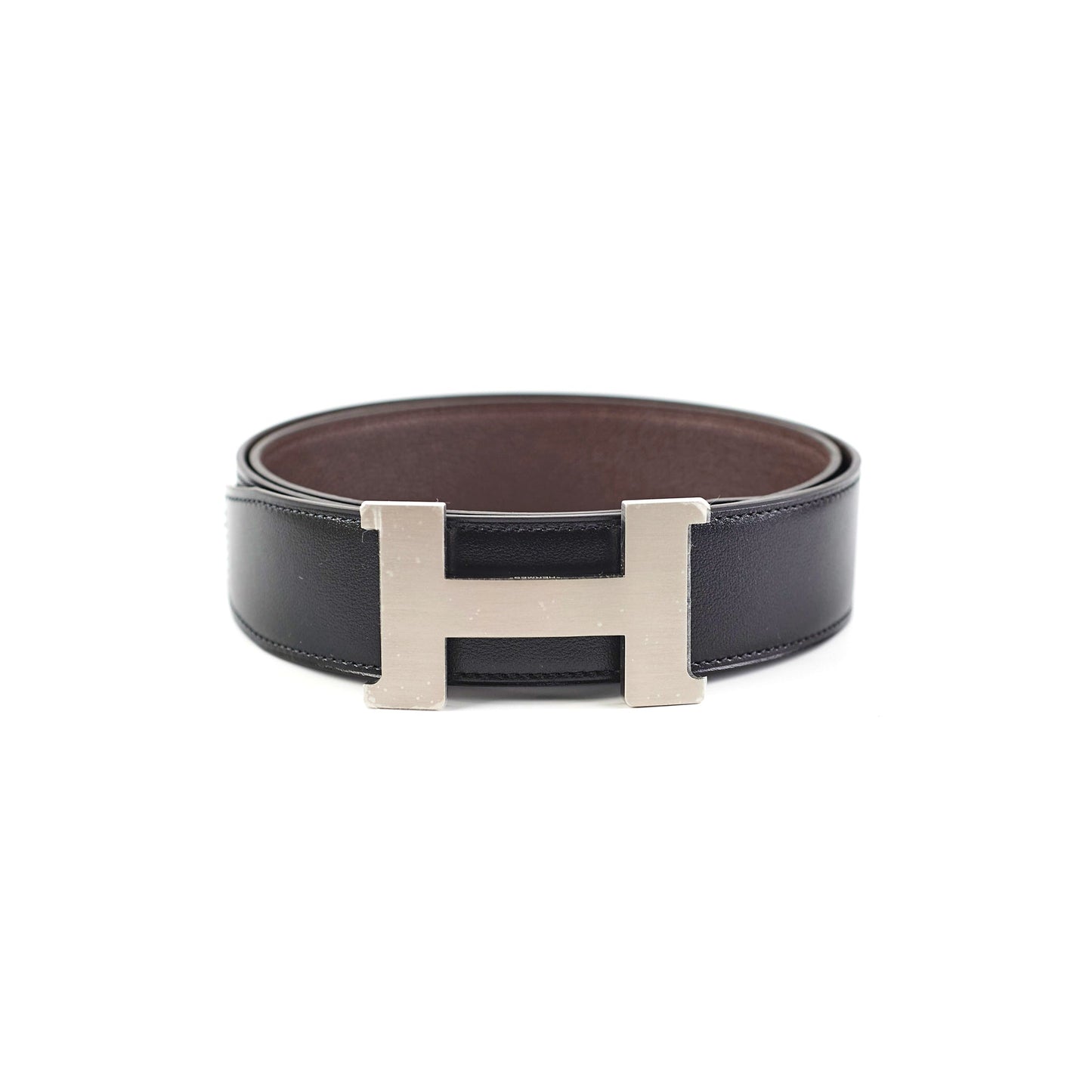 Hermes Mens 95cm Black Reversible Belt