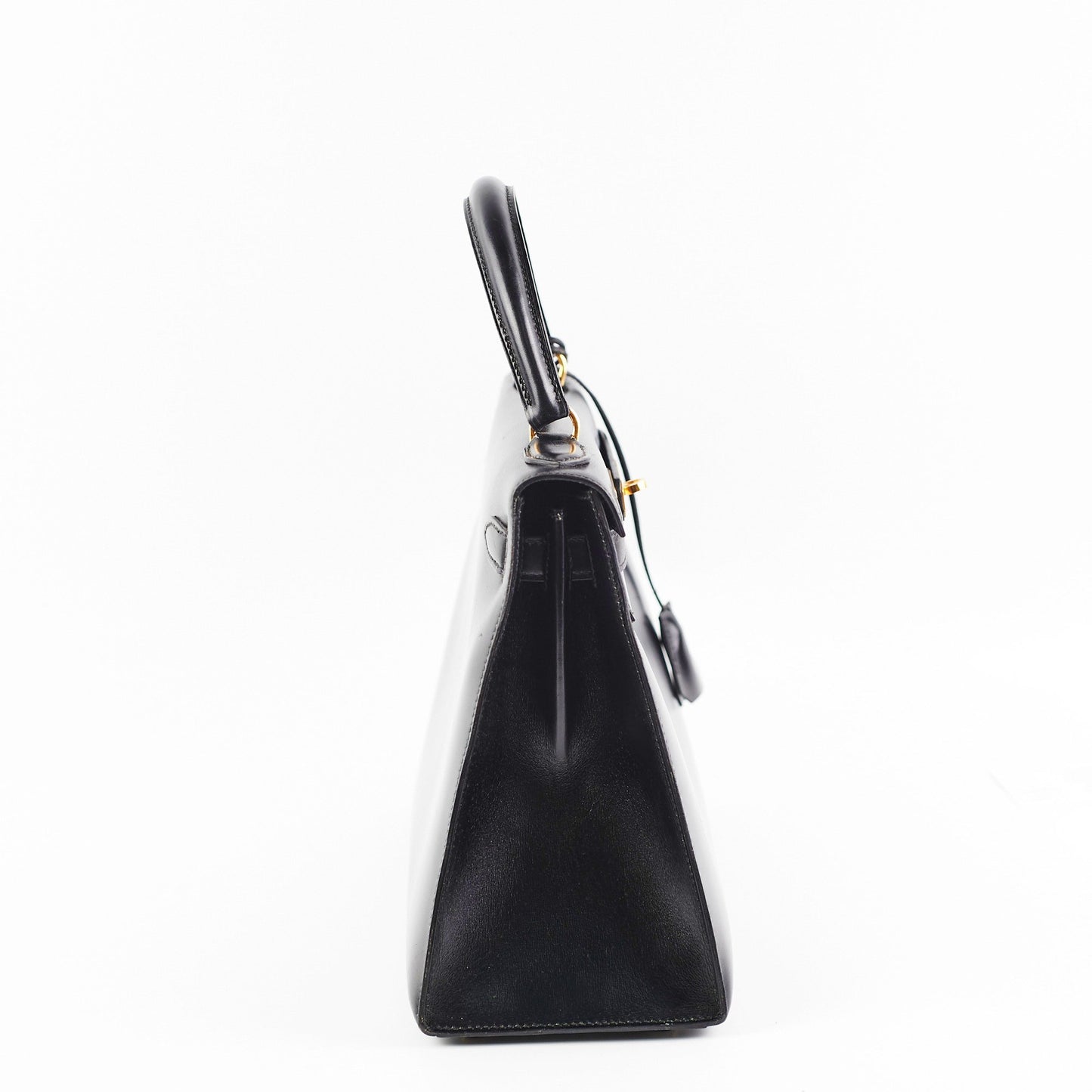 Hermes Vintage Kelly 28 Box Leather Noir Black - N Circle Stamp 1984